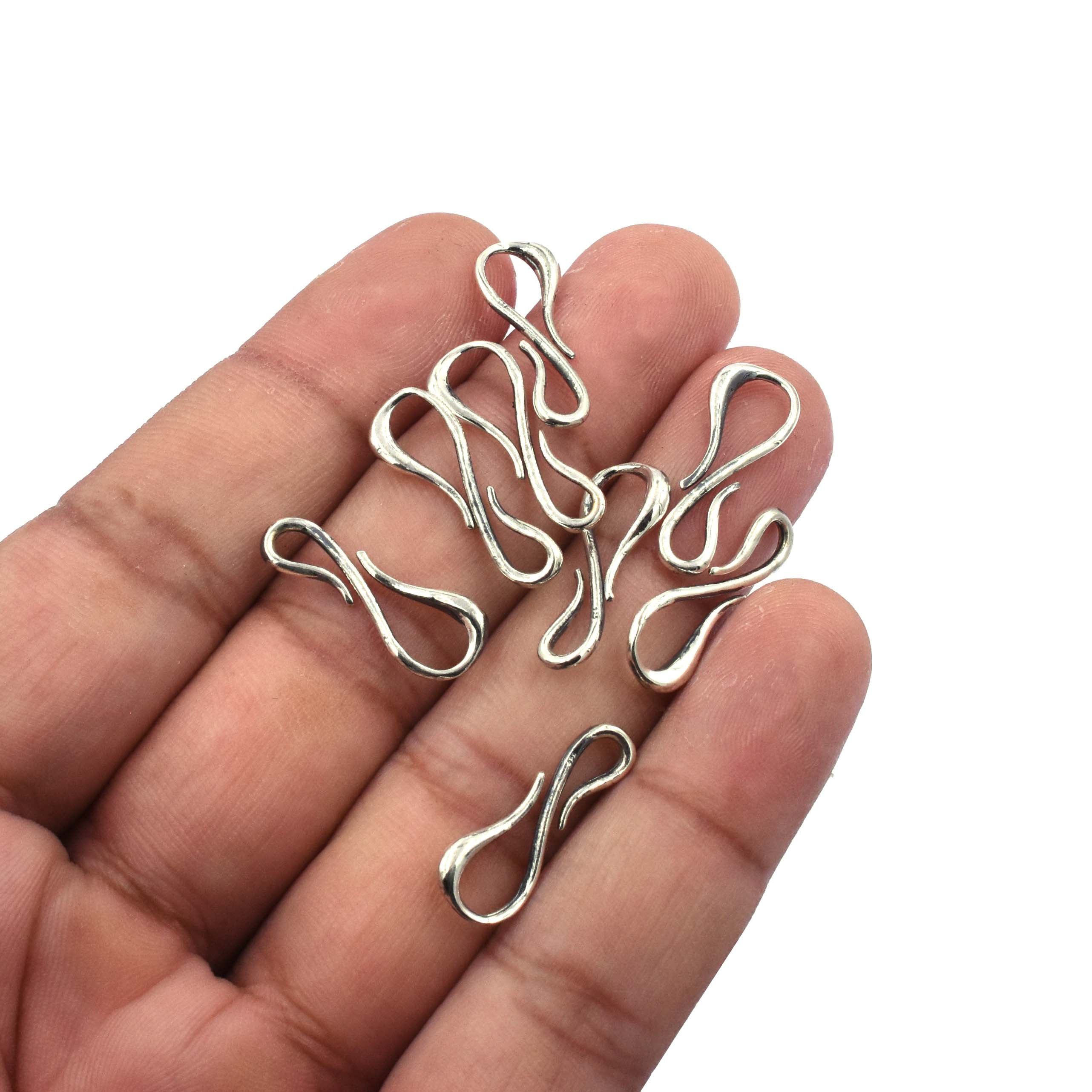 S Shaped Hook Clasp 21x8 mm Sterling Silver Clasp Sold by 2 By Piece