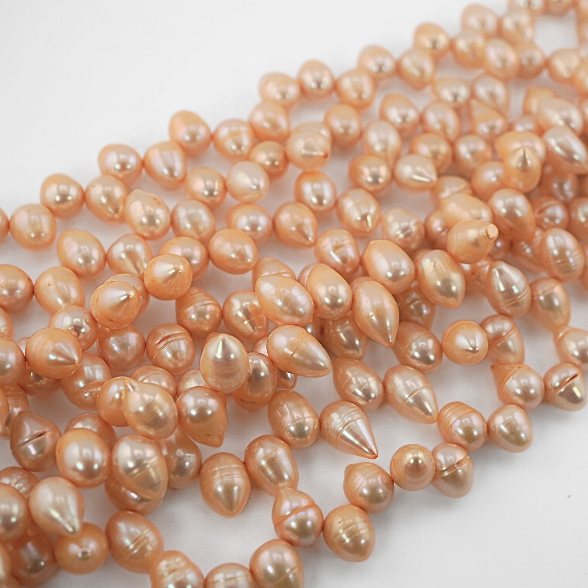 12 x 9 MM Golden Drop Freshwater Pearls Beads