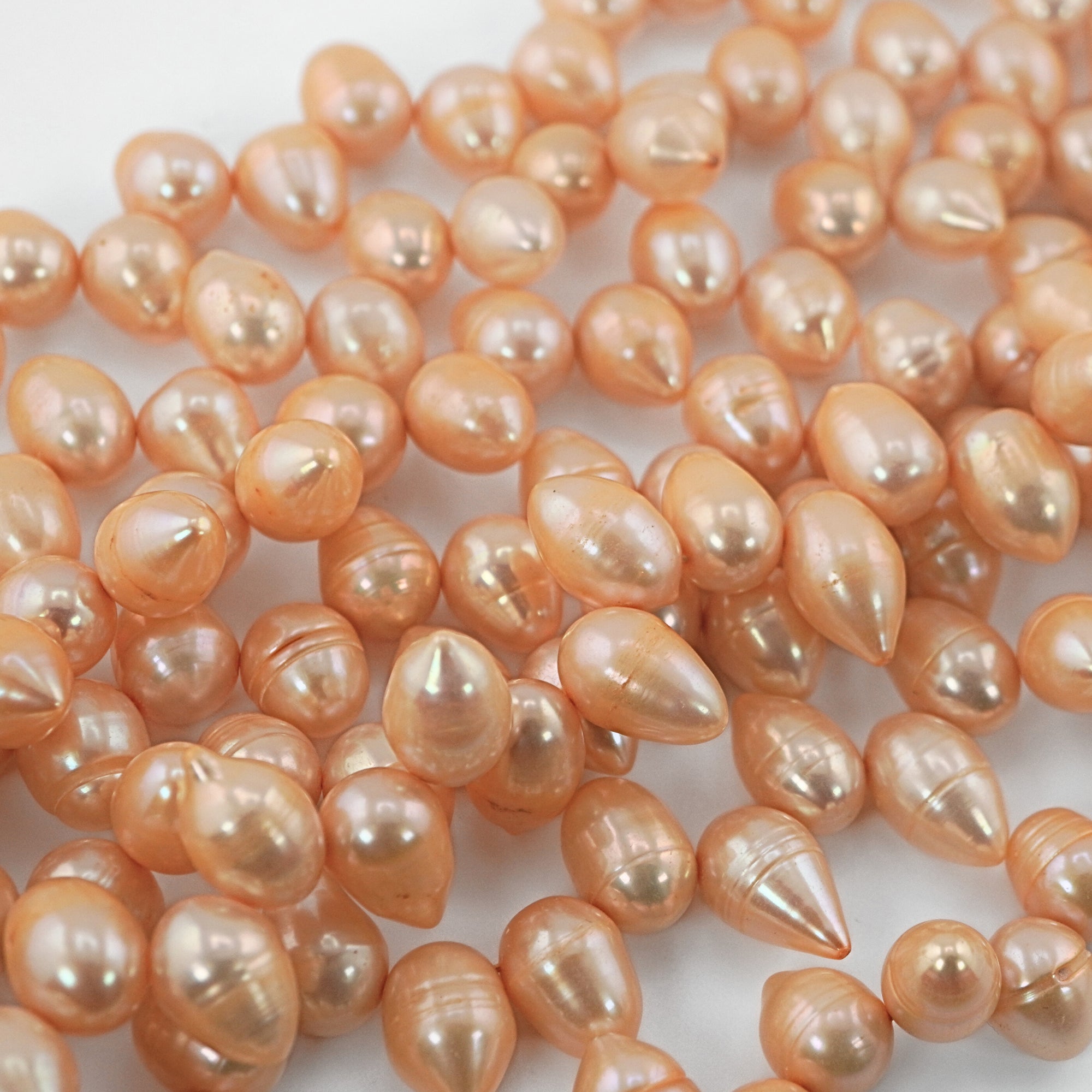 12 x 9 MM Golden Drop Freshwater Pearls Beads