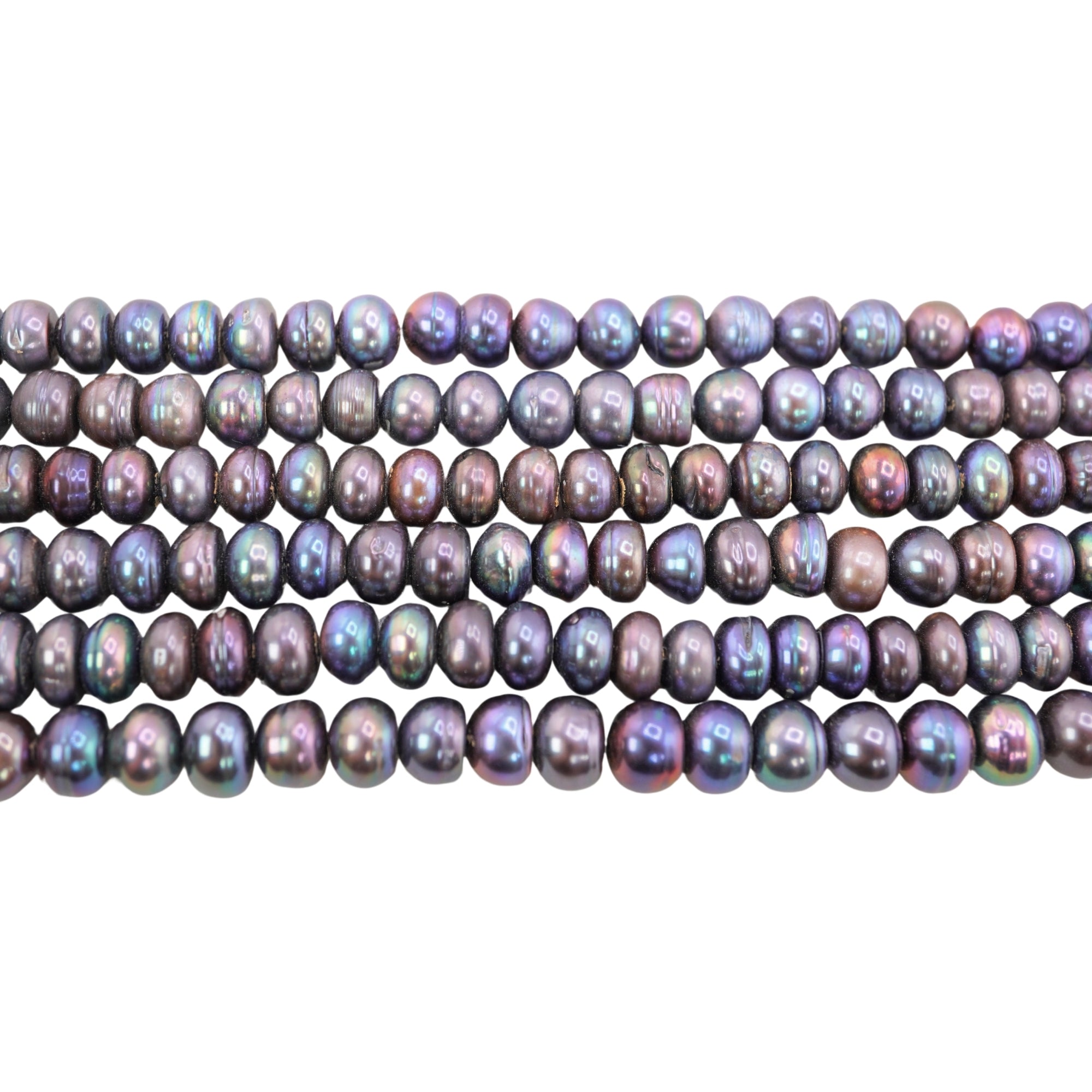 Peacock Button / Rondelle Freshwater Pearls Beads