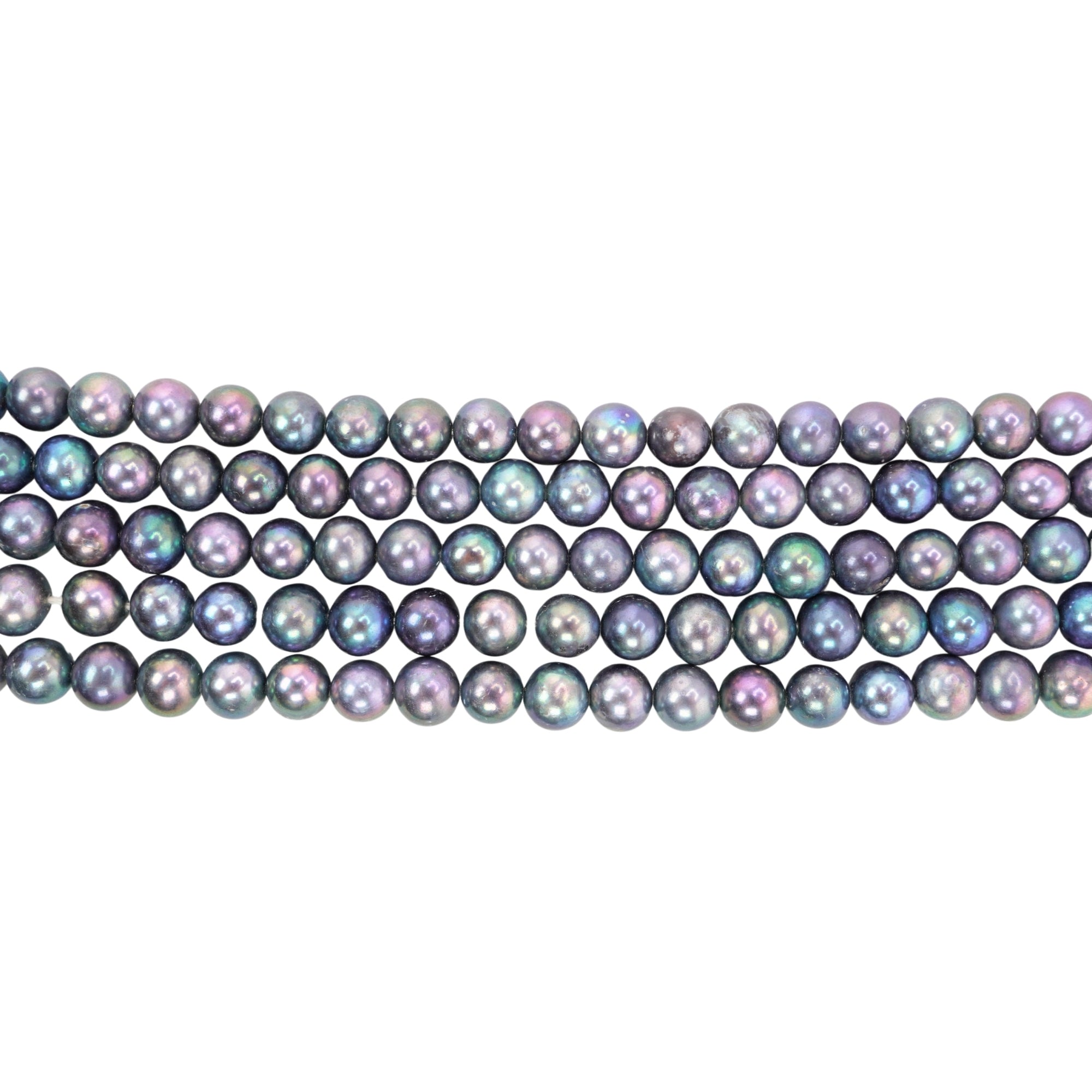 Peacock Near Round Freshwater Pearls Beads