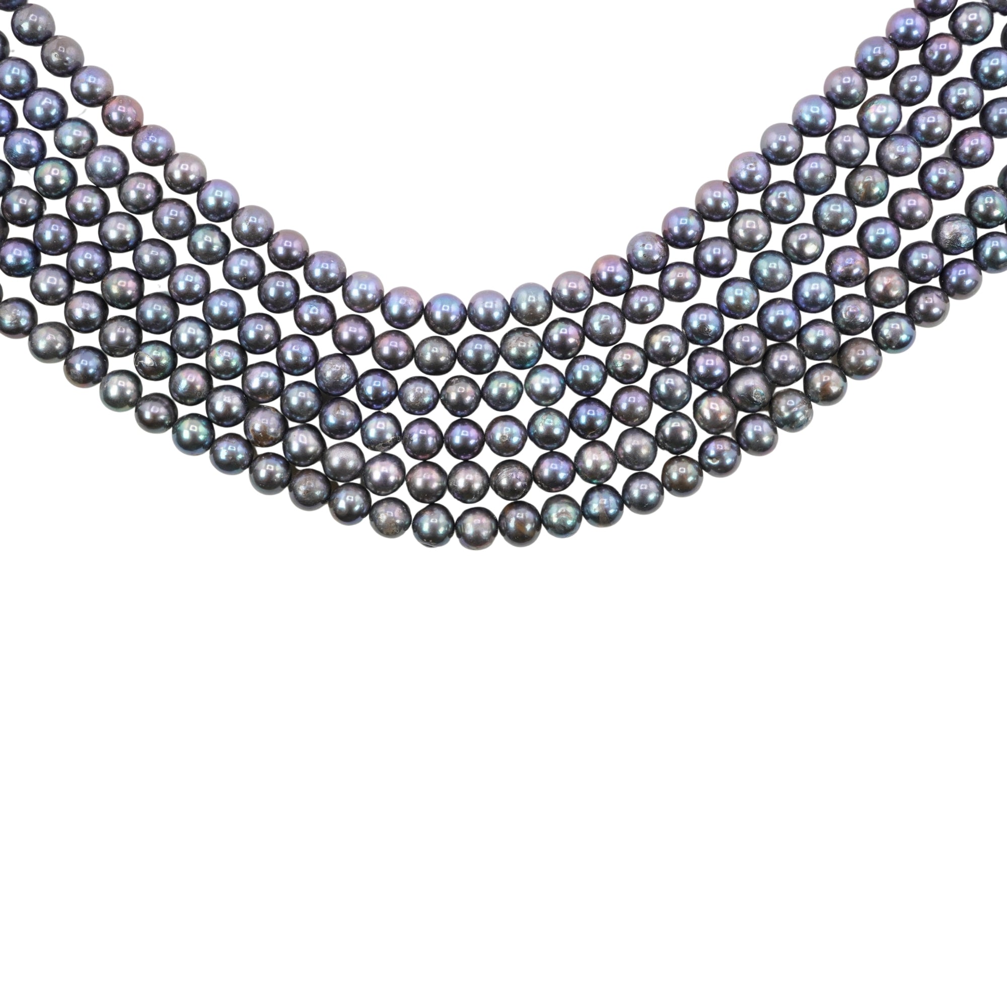 Violet Near Round Freshwater Pearls Beads