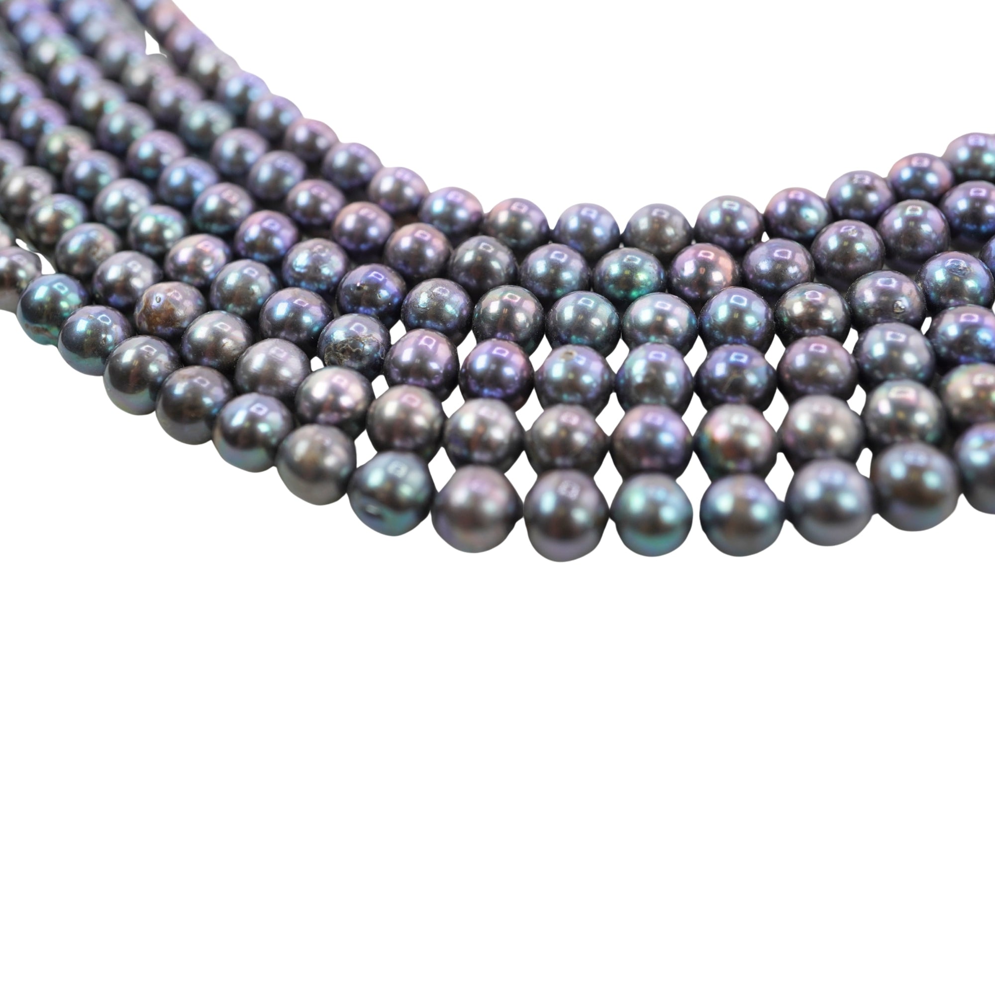 Violet Near Round Freshwater Pearls Beads