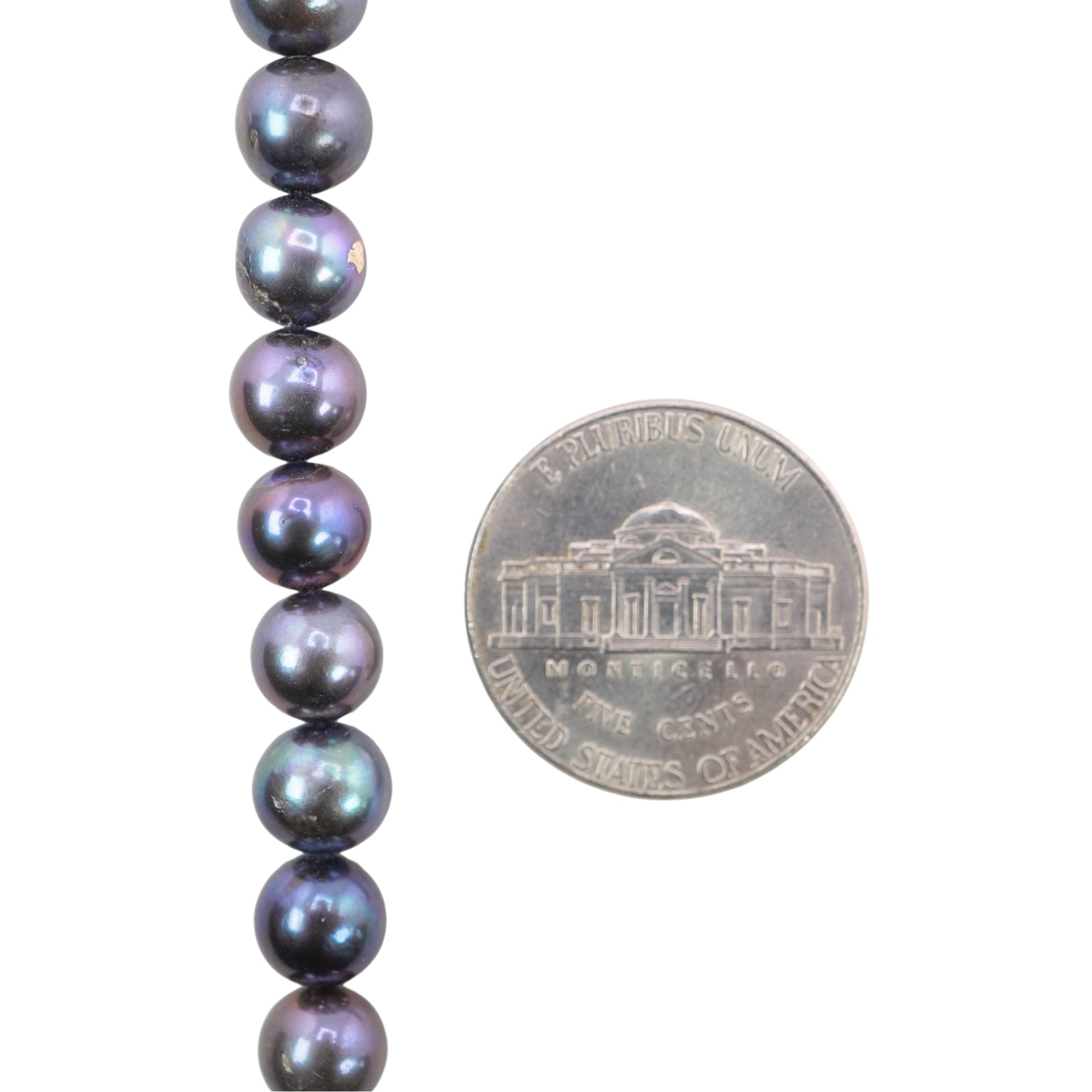 Violet Near Round Freshwater Pearls Beads