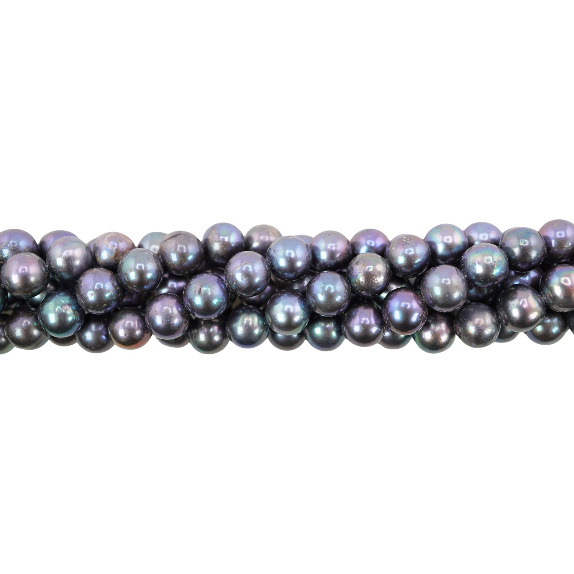 Violet Near Round Freshwater Pearls Beads