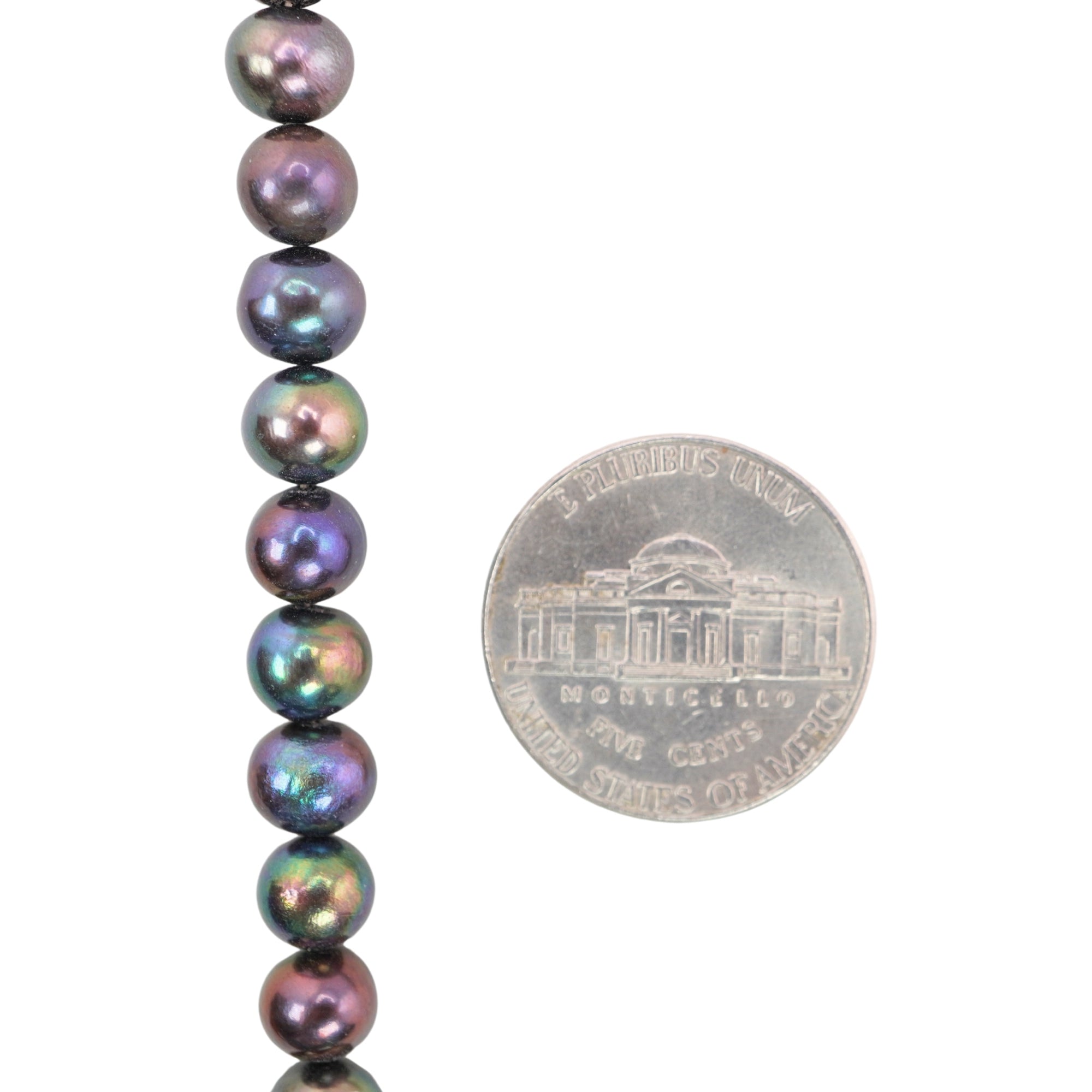 Peacock Near Round Freshwater Pearls Beads