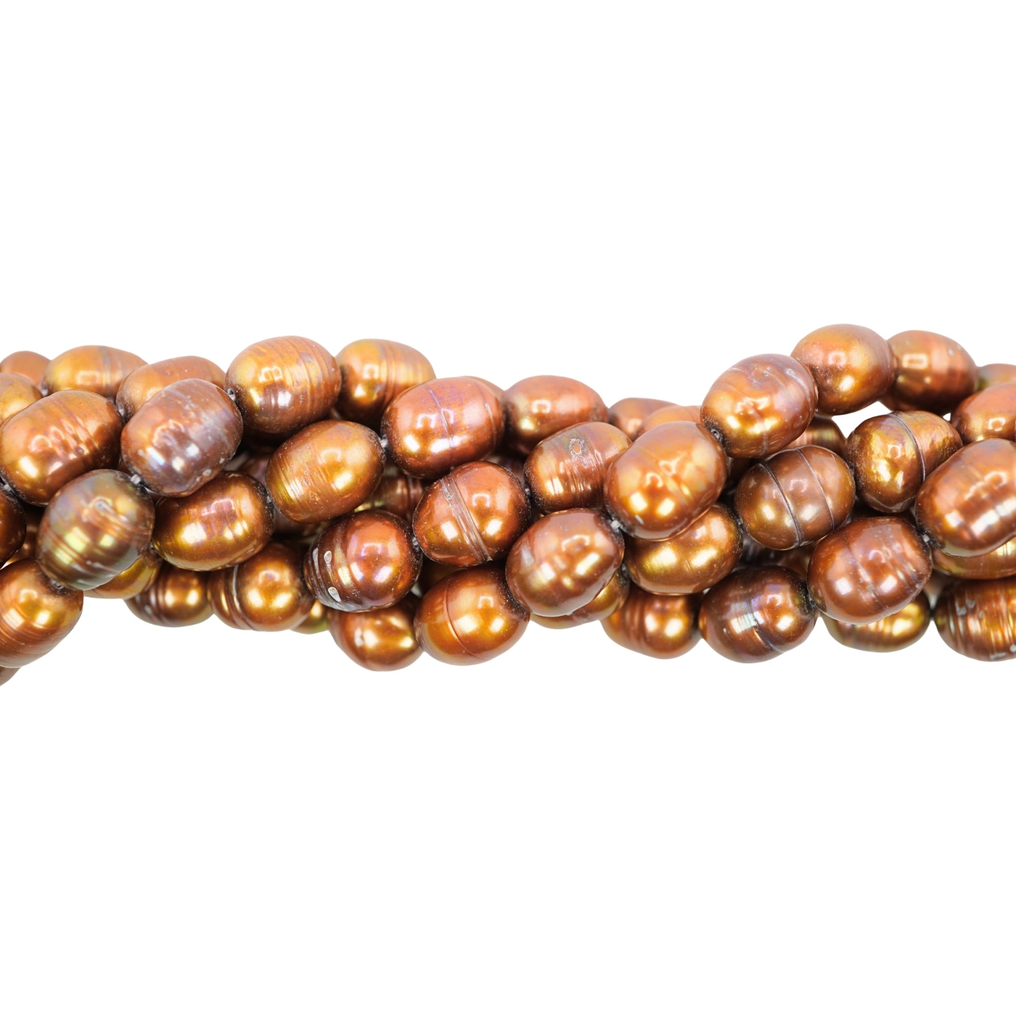 Golden Oval Freshwater Pearls Beads