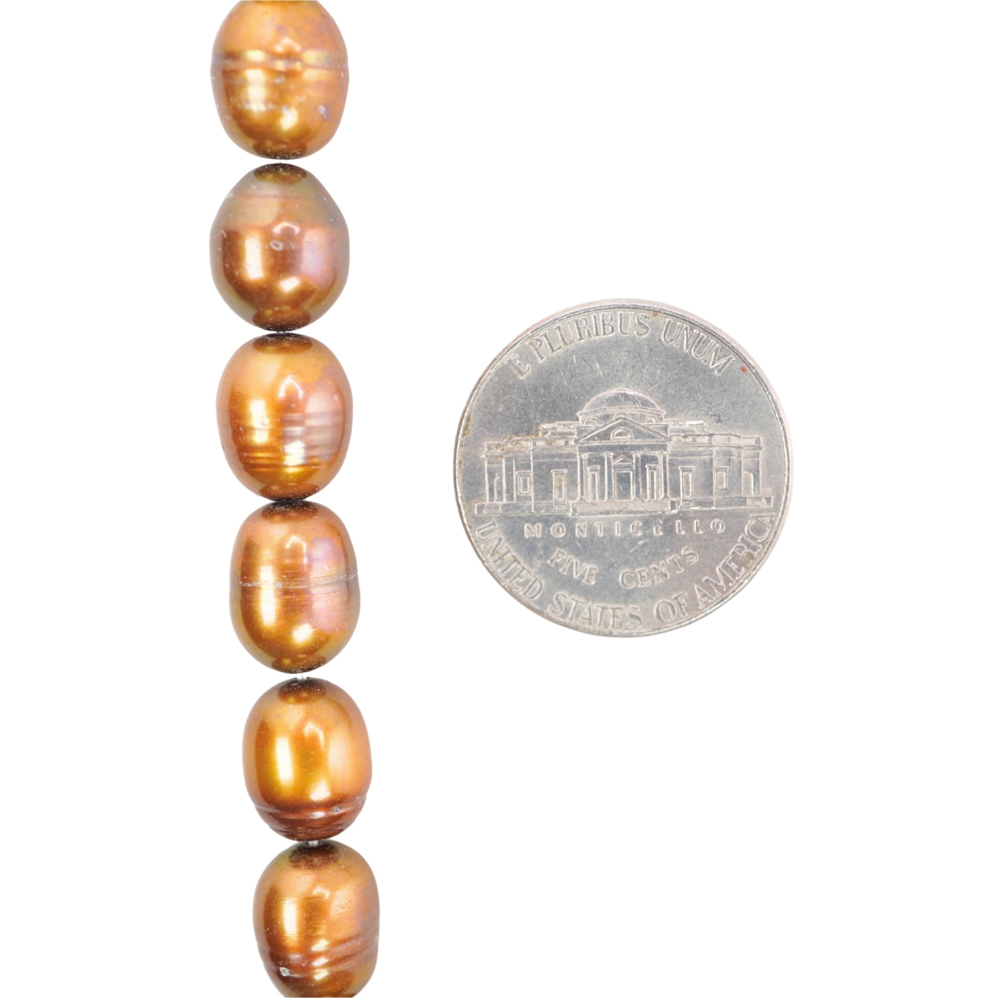 Golden Oval Freshwater Pearls Beads