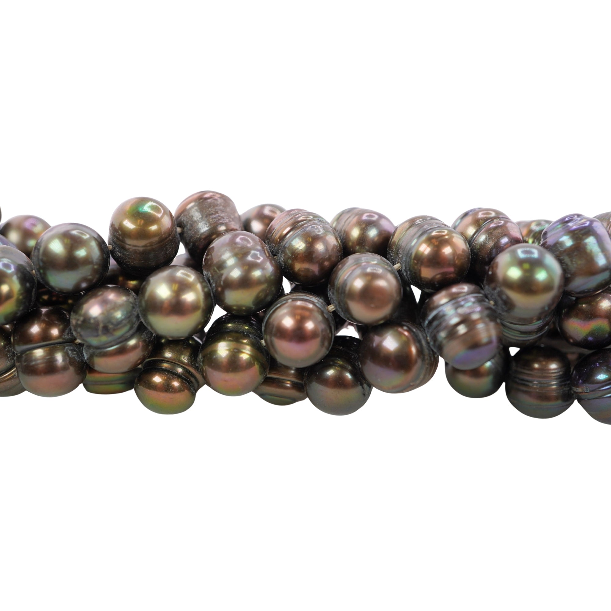 Peacock Black Oval Freshwater Pearls Beads