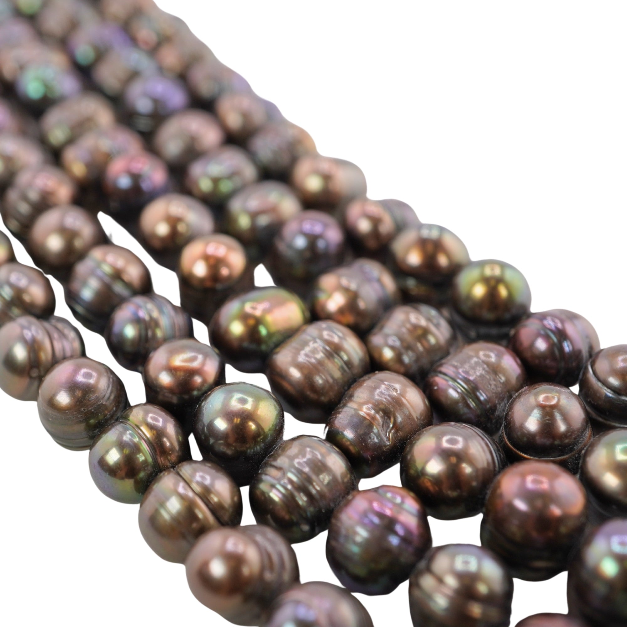 Peacock Black Oval Freshwater Pearls Beads