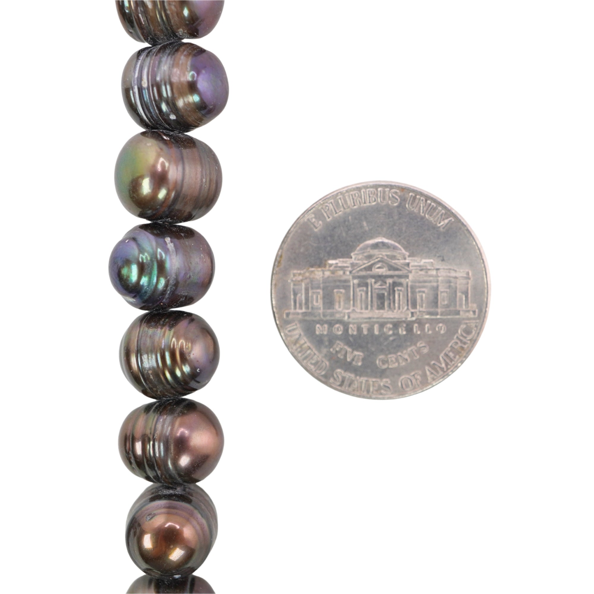 Peacock Black Oval Freshwater Pearls Beads