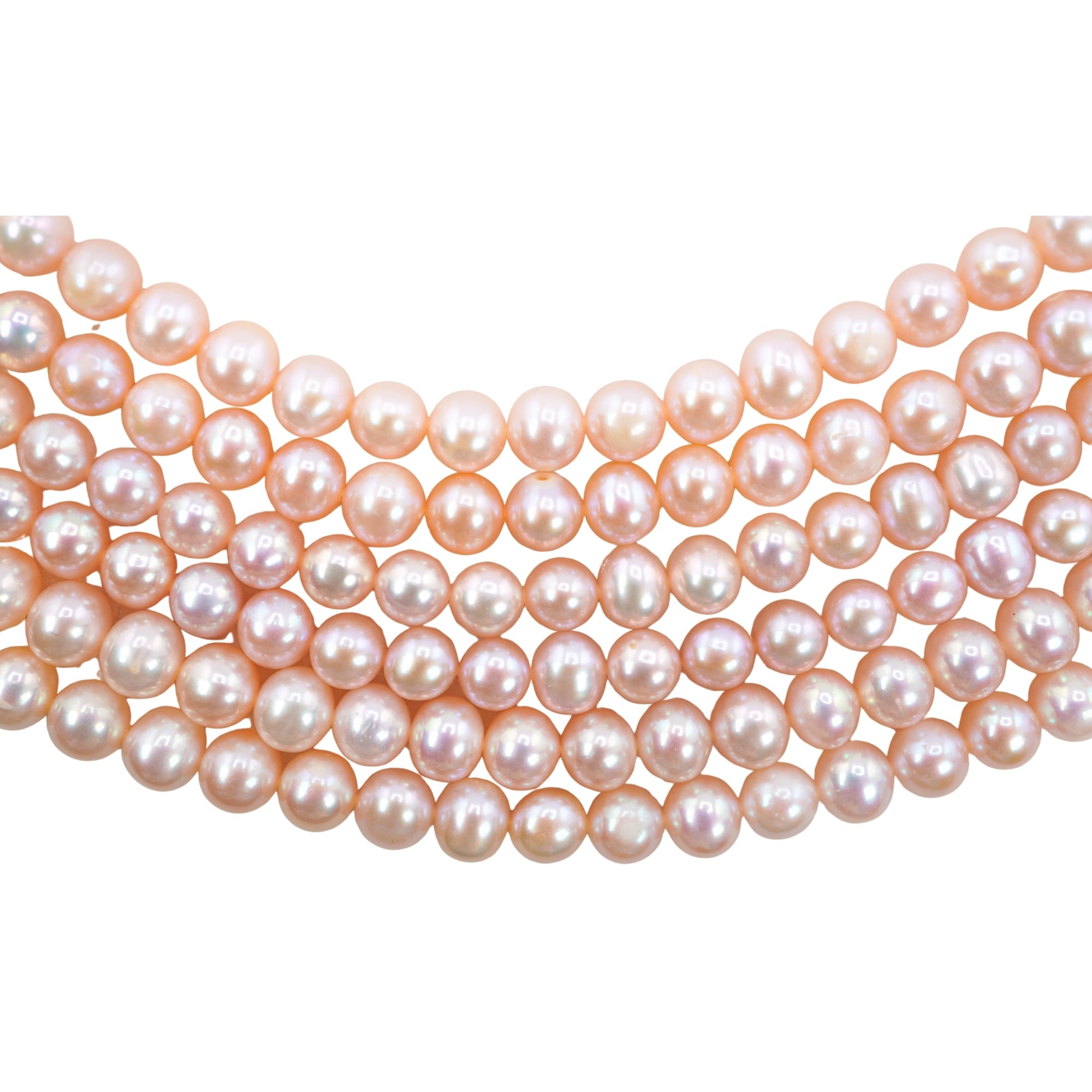 Melon Near Round Freshwater Pearls Beads