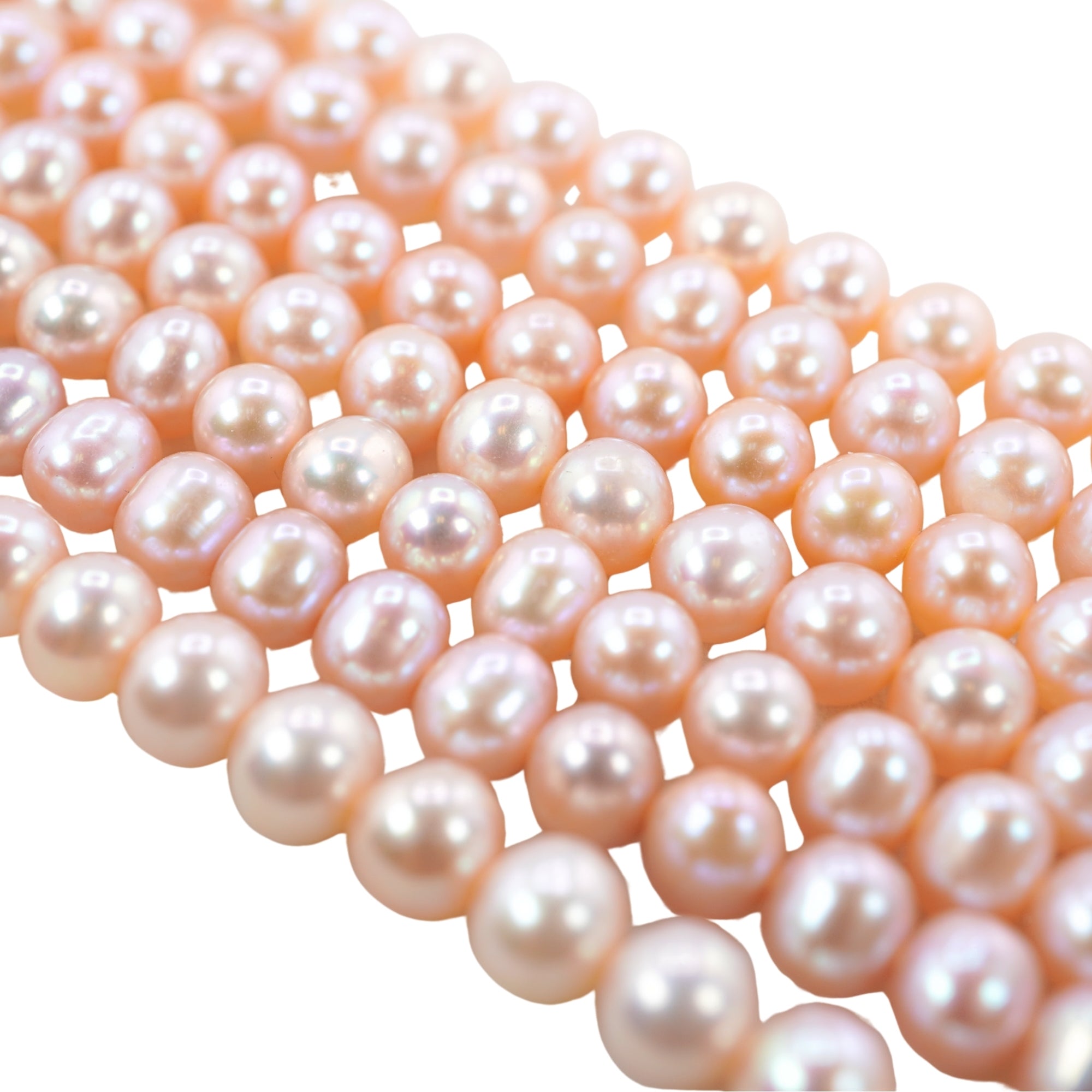 Melon Near Round Freshwater Pearls Beads
