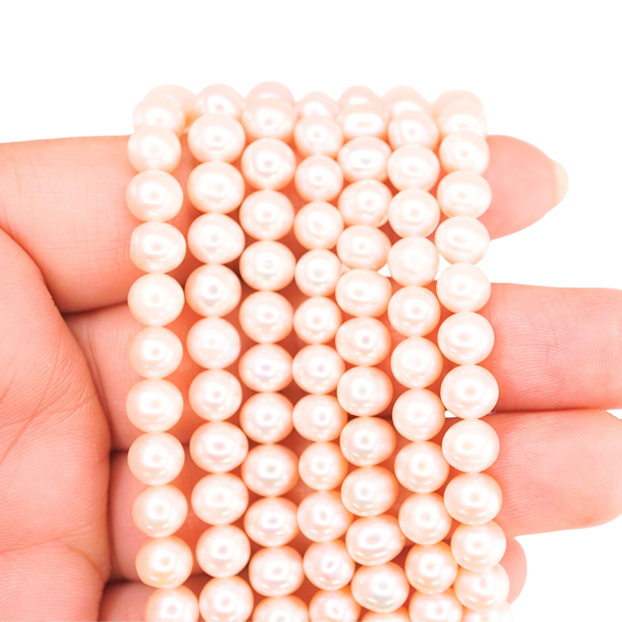 Melon Near Round Freshwater Pearls Beads