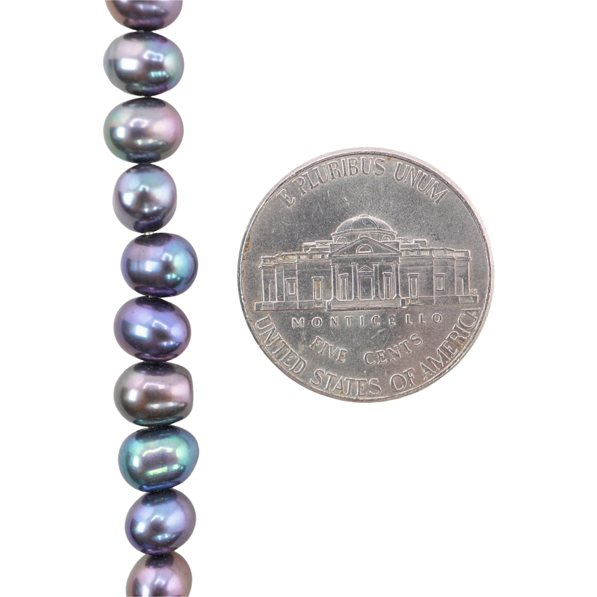 Peacock Near Round Freshwater Pearls Beads