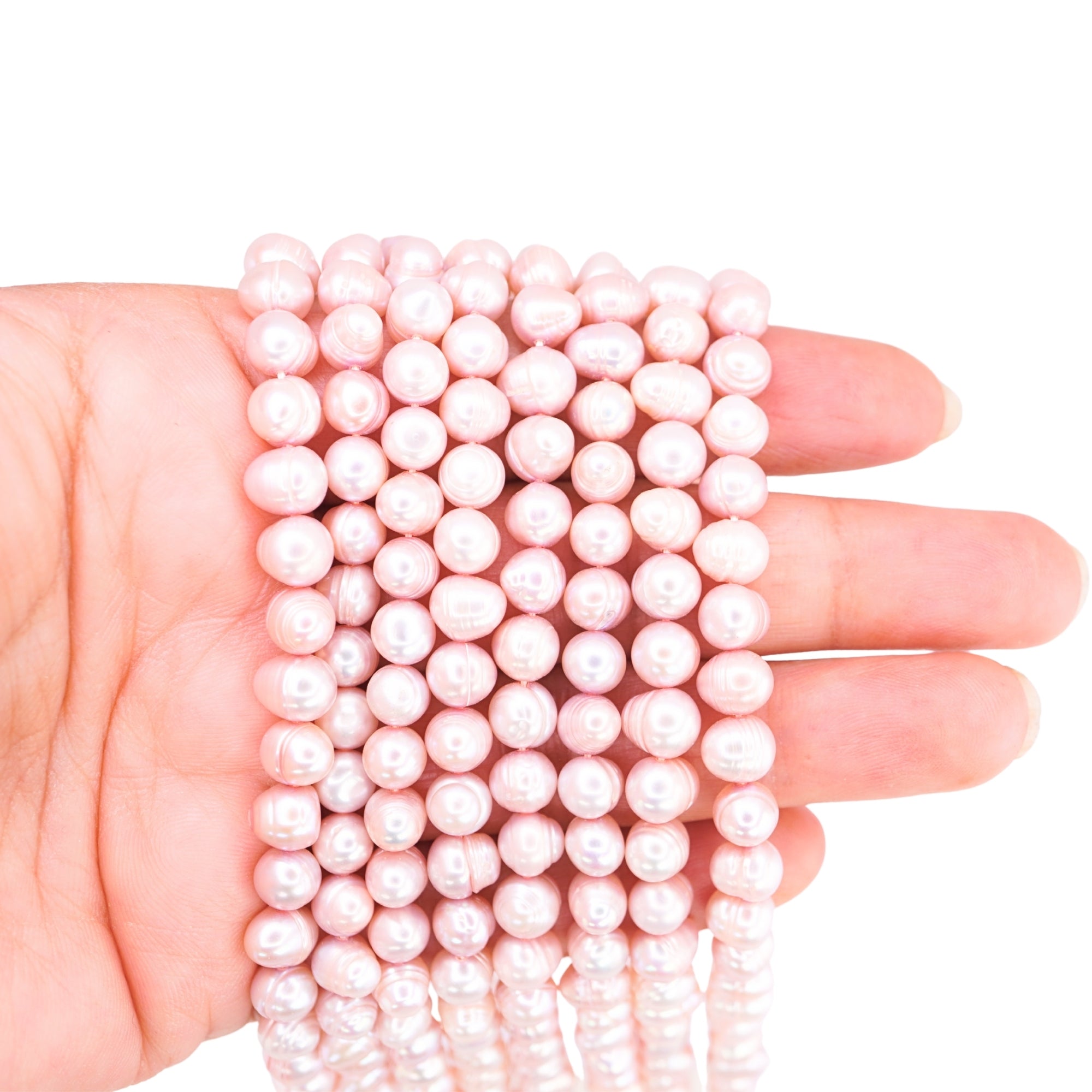 Peach Oval Freshwater Pearls Beads