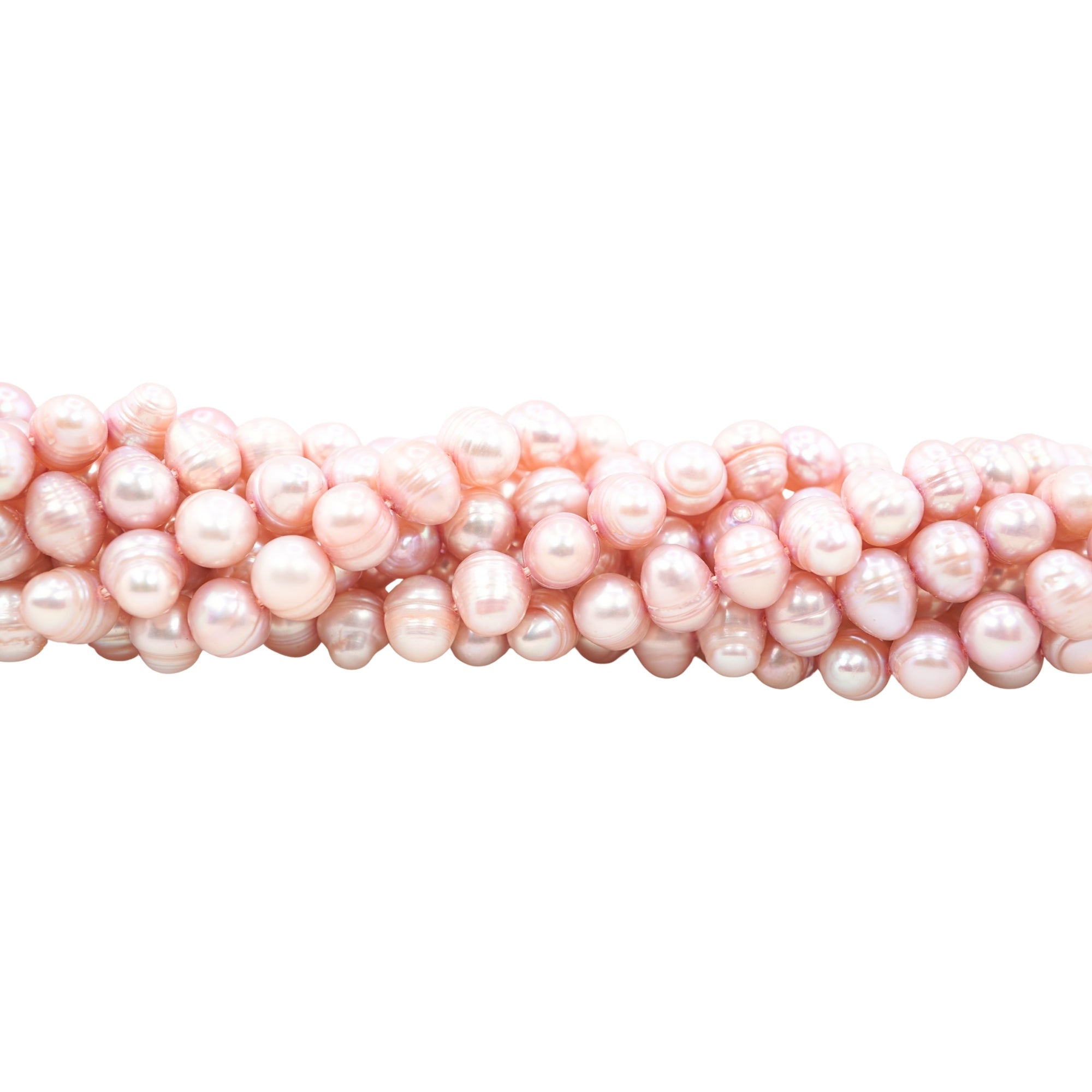Peach Oval Freshwater Pearls Beads