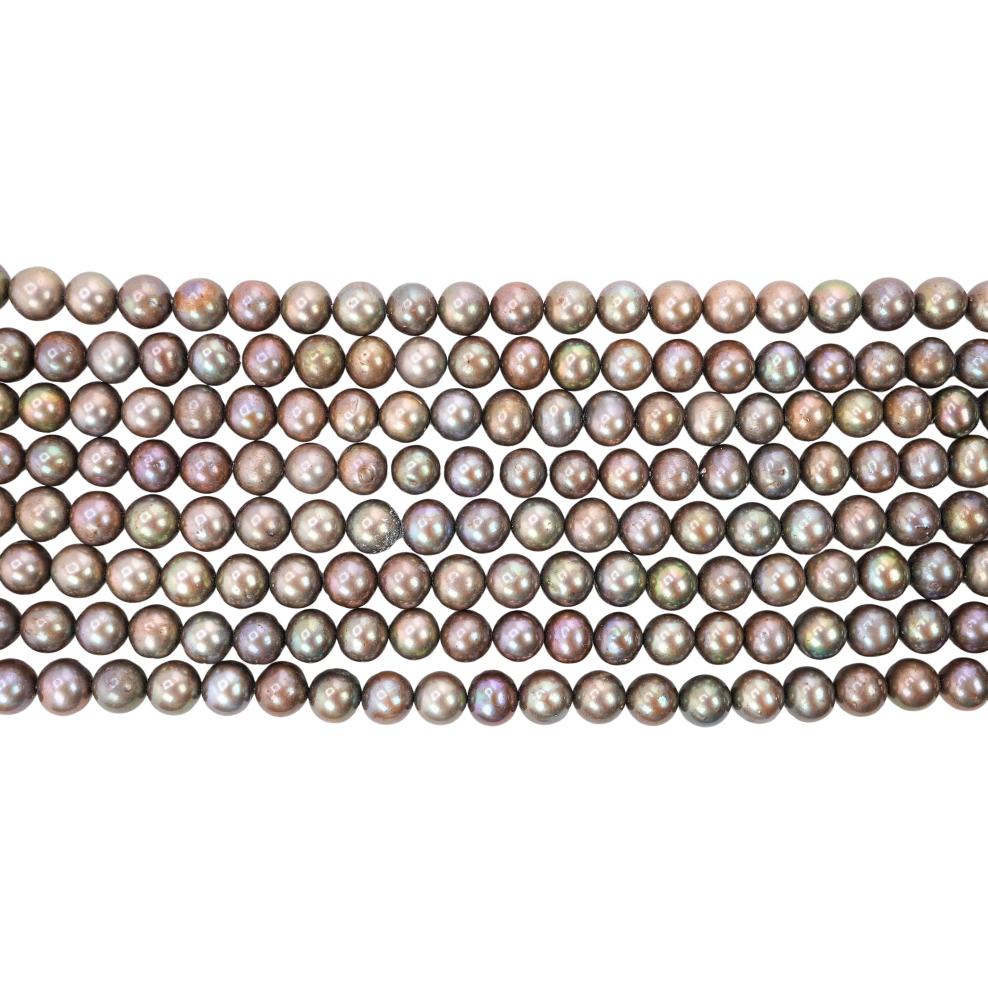 Peacock Near Round Freshwater Pearls Beads