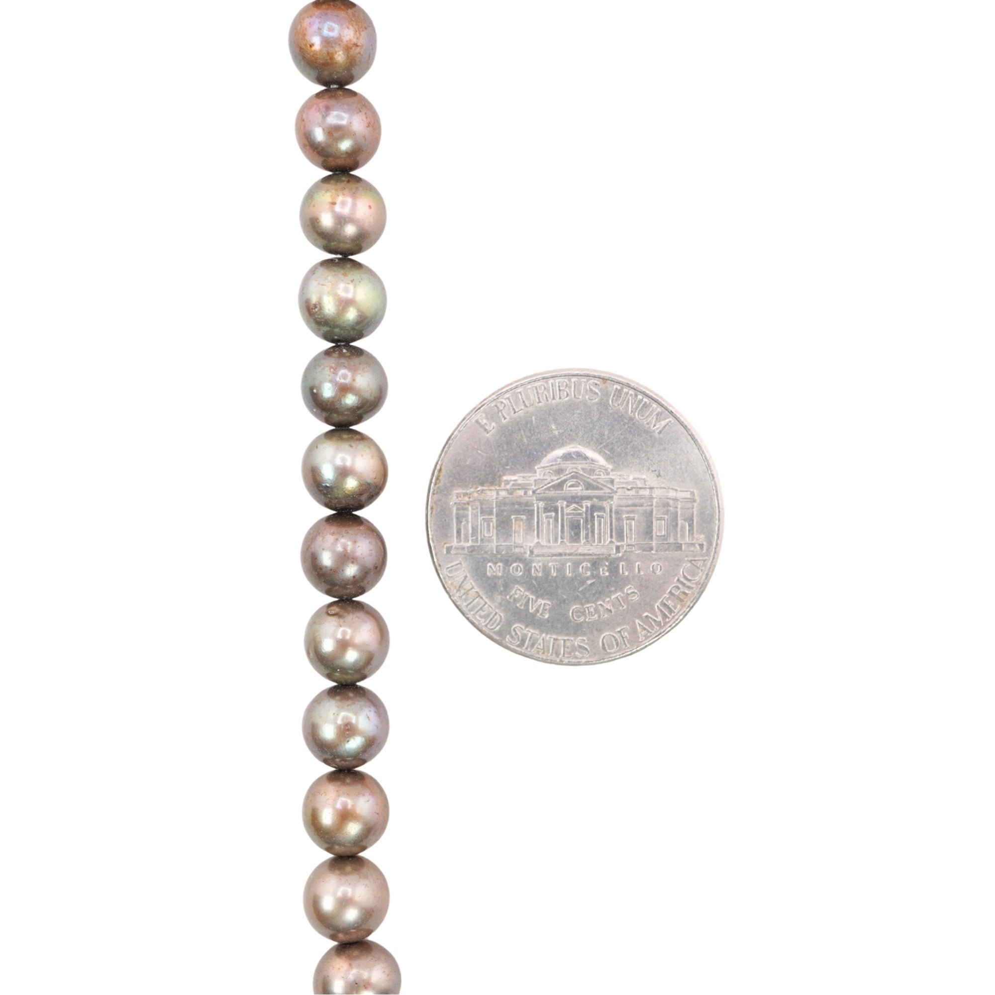 Peacock Near Round Freshwater Pearls Beads