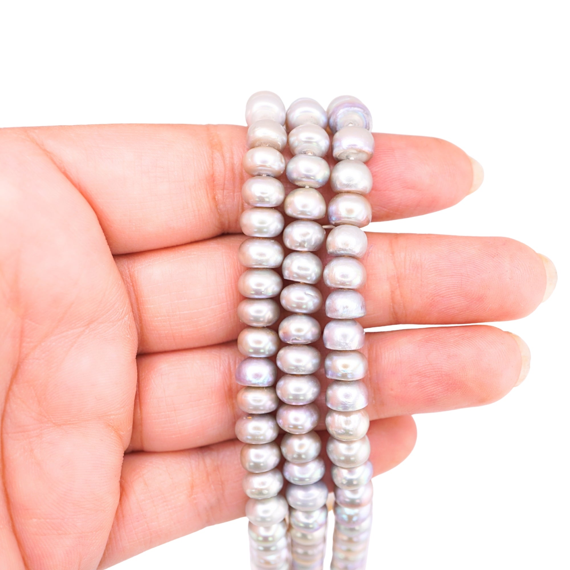 Gray Potato Freshwater Pearls Beads