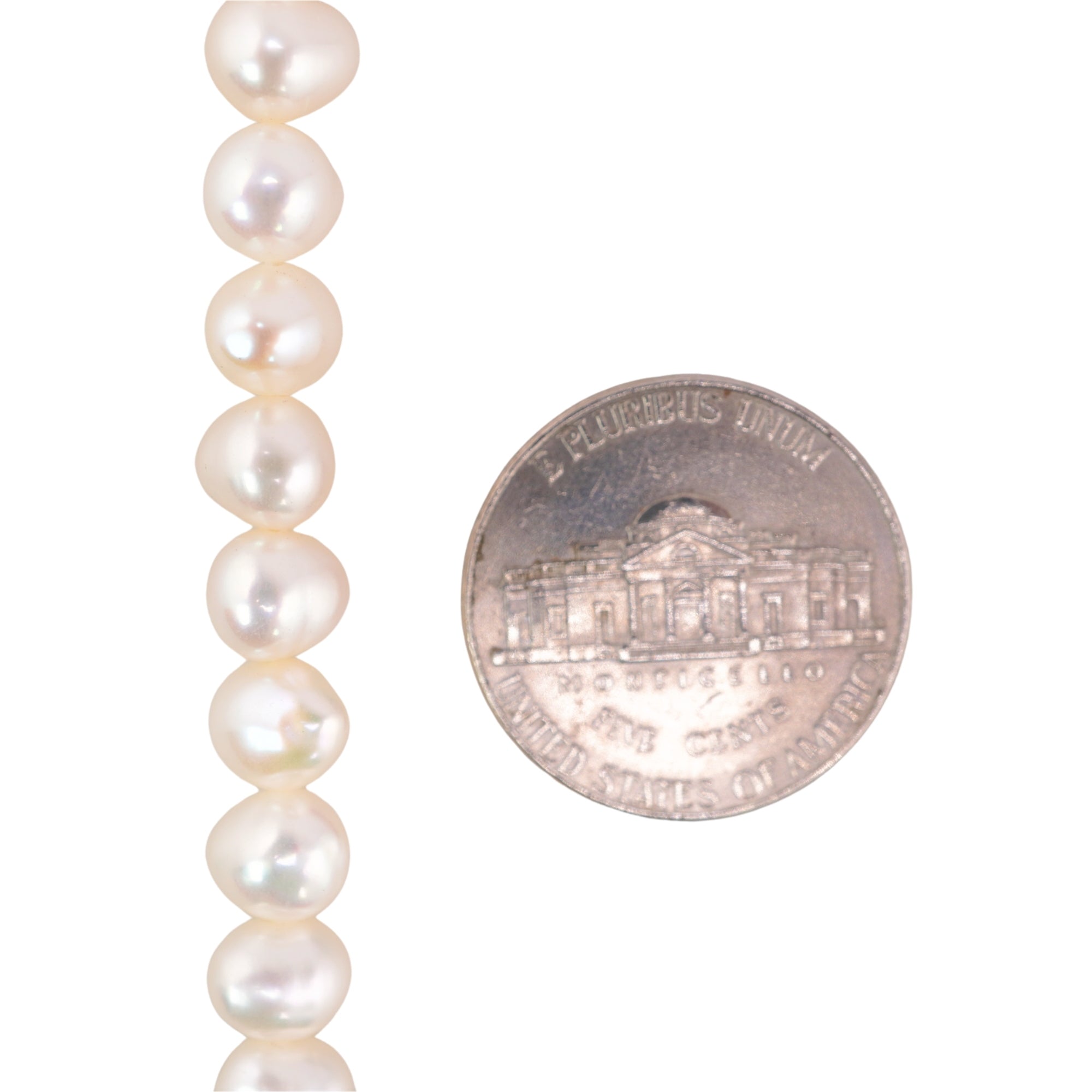 White Oval Freshwater Pearls Beads
