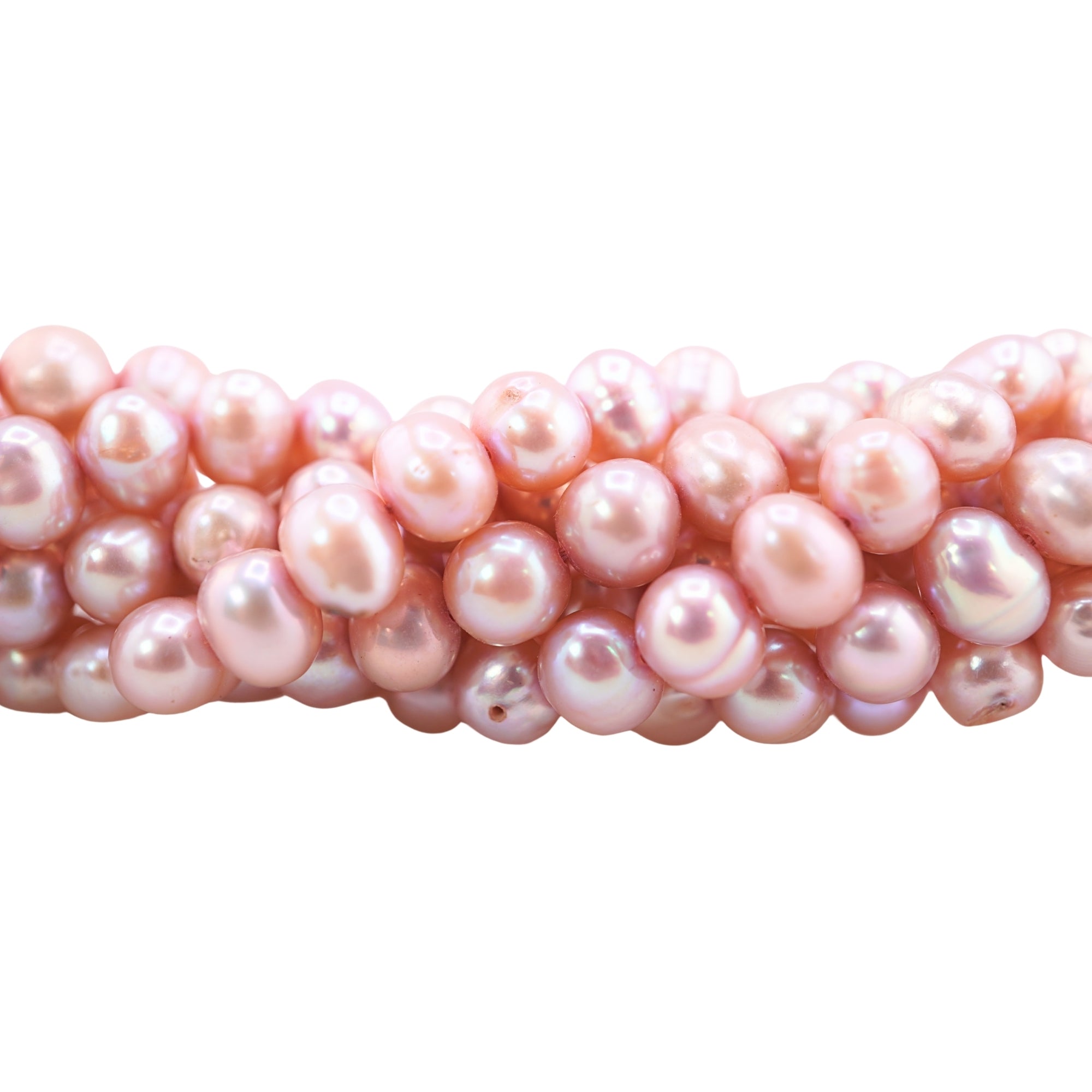 Peach Oval Freshwater Pearls Beads