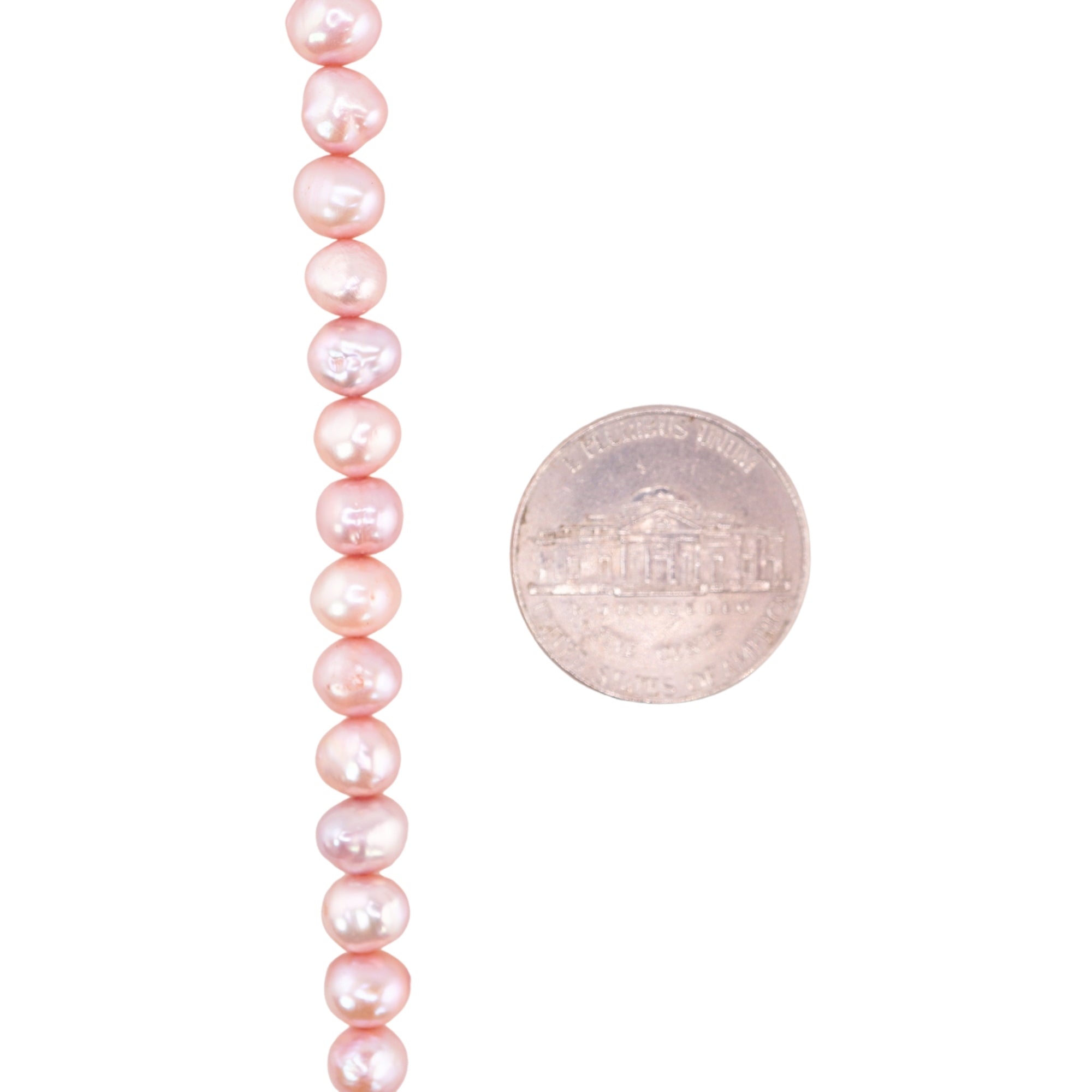 Peach Oval Freshwater Pearls Beads