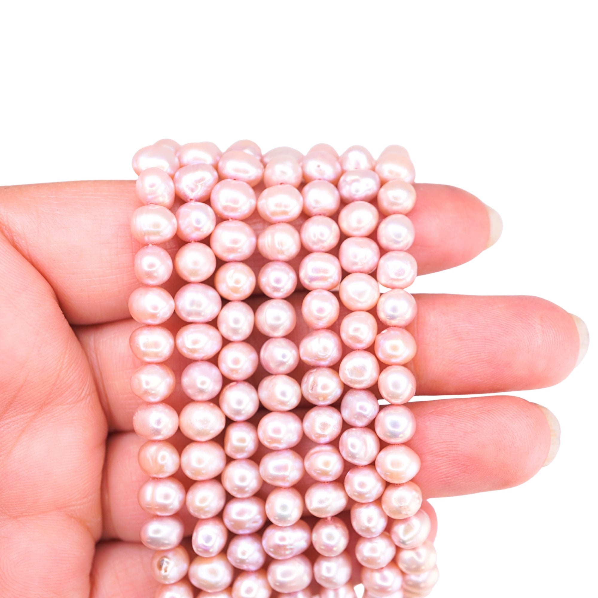 Peach Oval Freshwater Pearls Beads