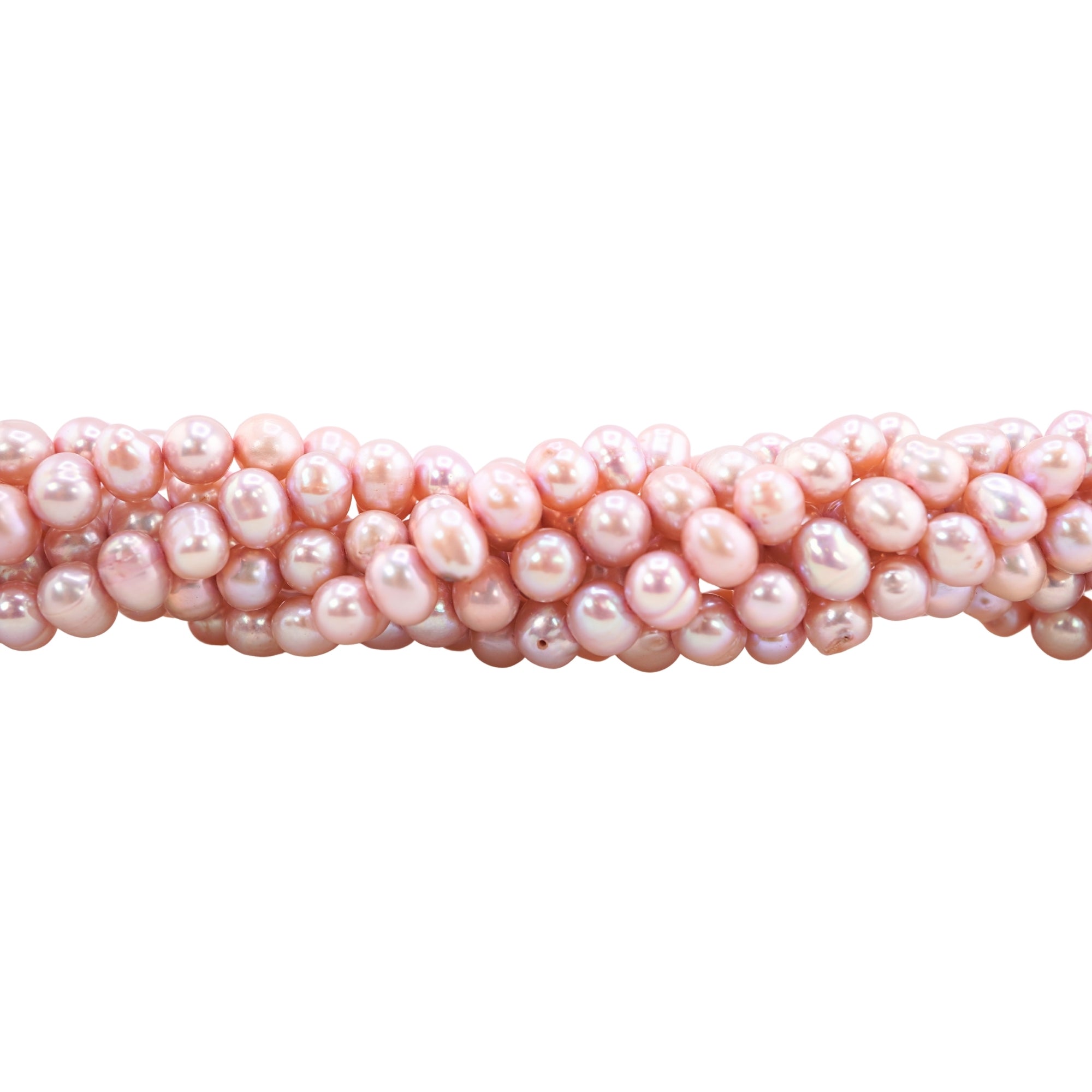 Peach Oval Freshwater Pearls Beads