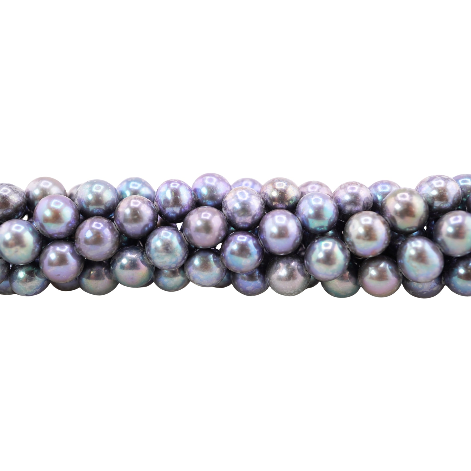 Peacock Near Round Freshwater Pearls Beads