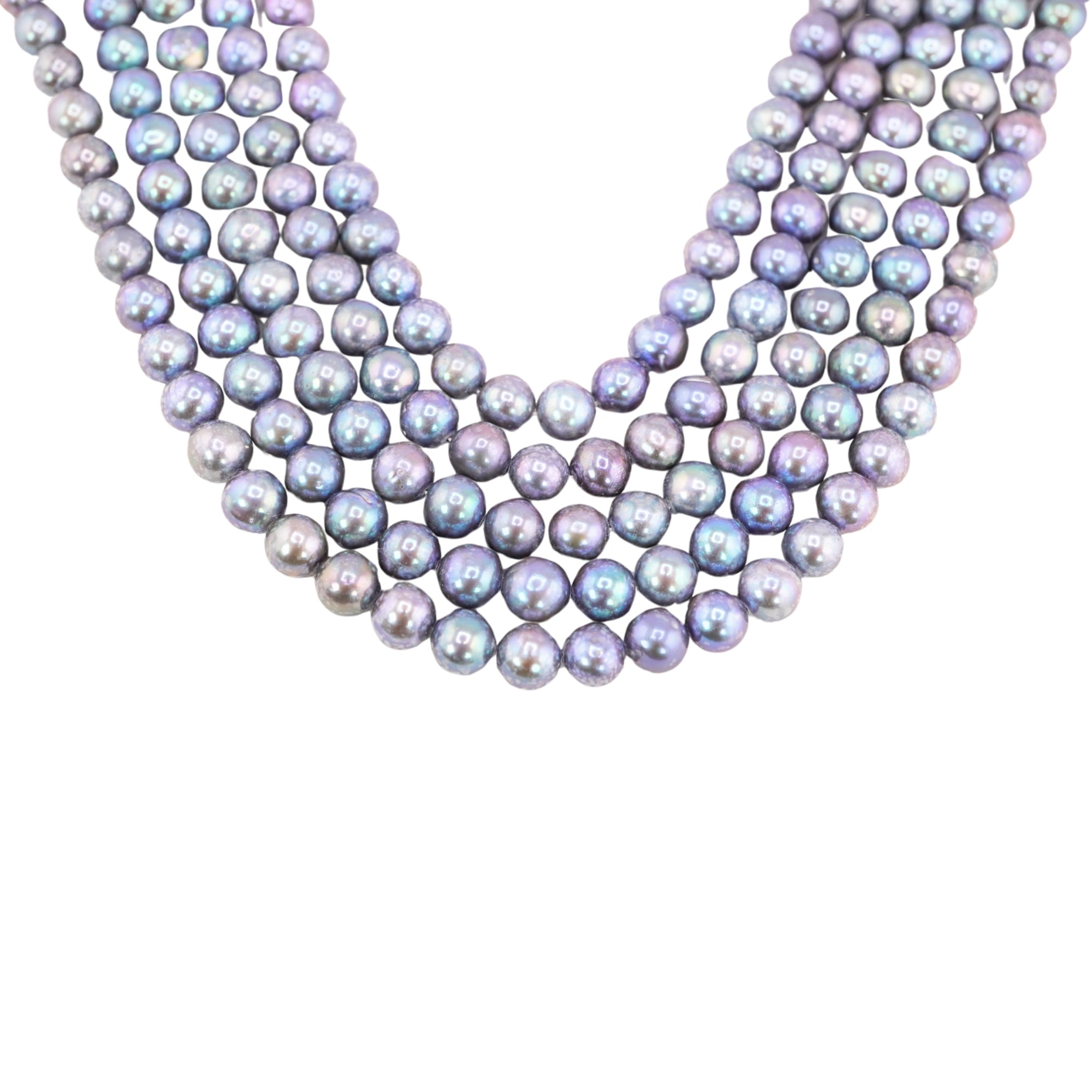 Peacock Near Round Freshwater Pearls Beads