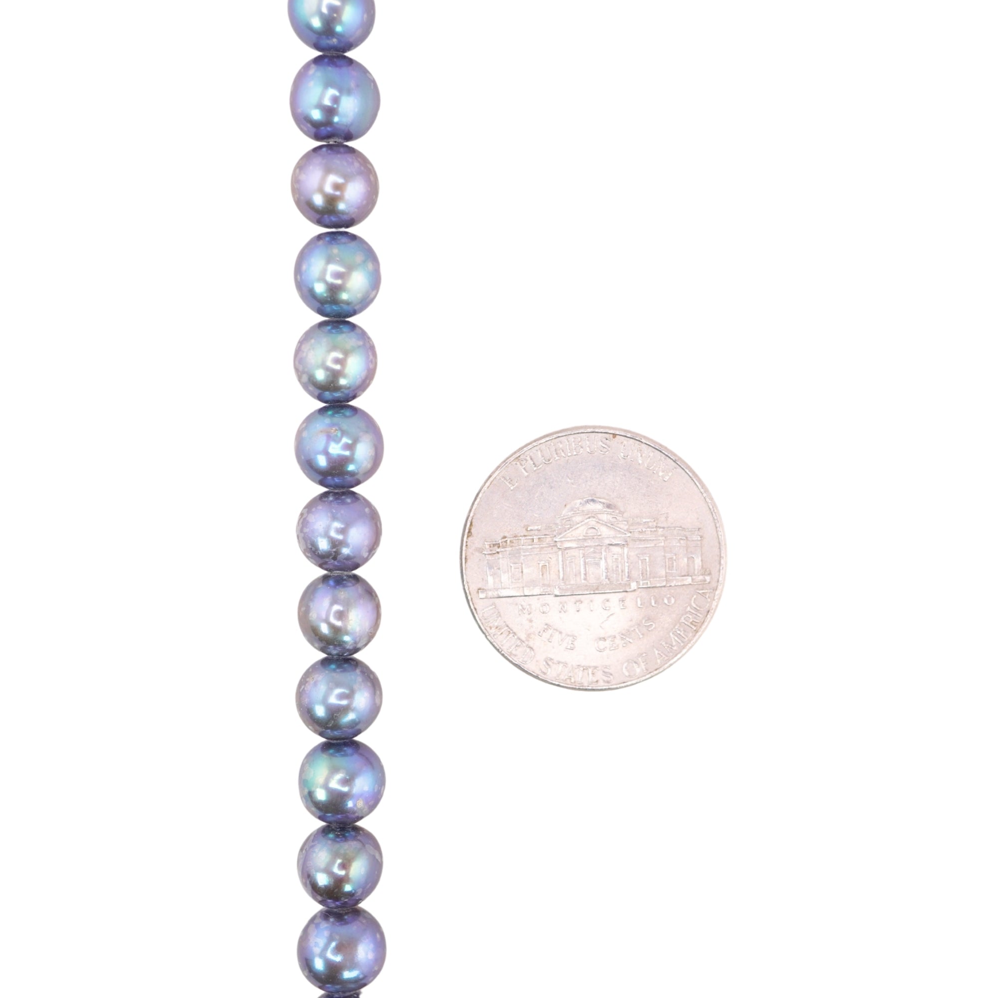 Peacock Near Round Freshwater Pearls Beads