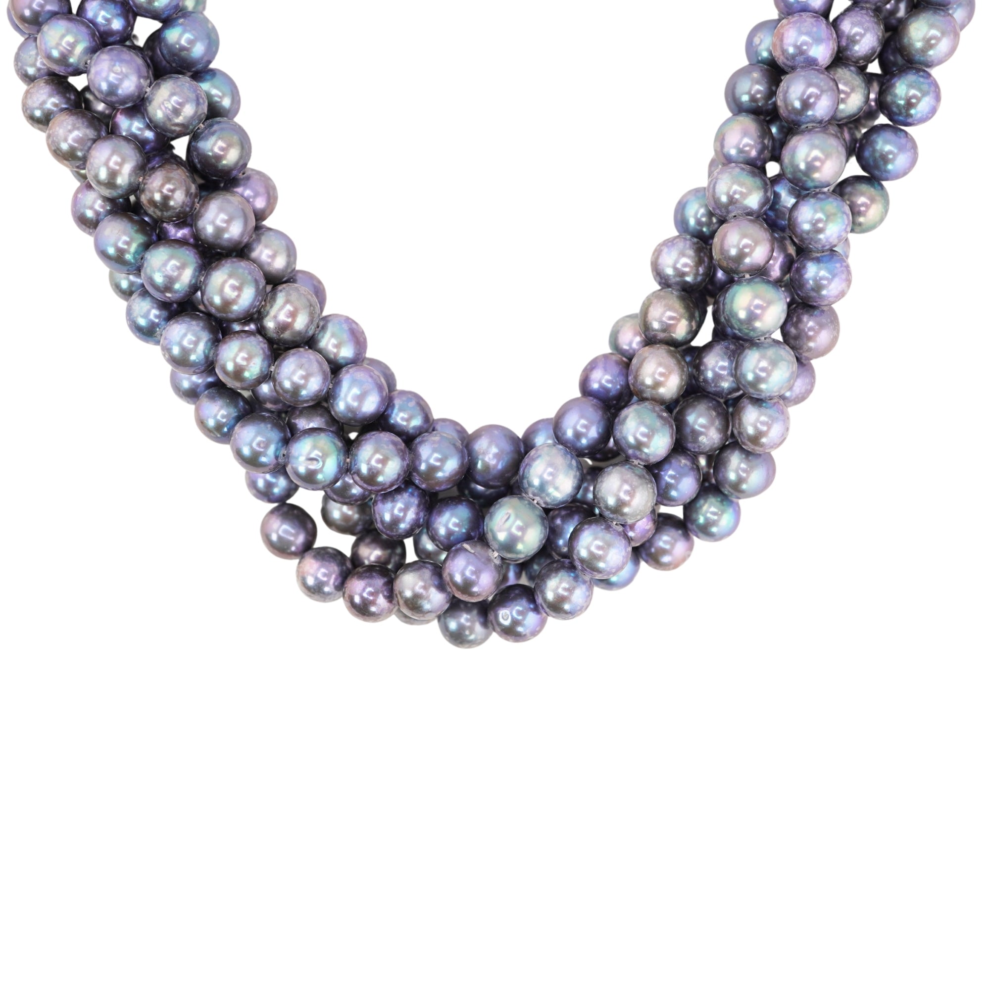 Peacock Near Round Freshwater Pearls Beads