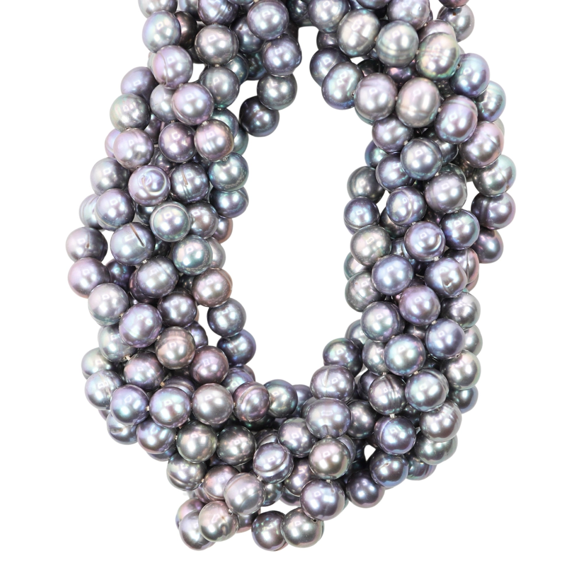 Peacock Near Round Freshwater Pearls Beads