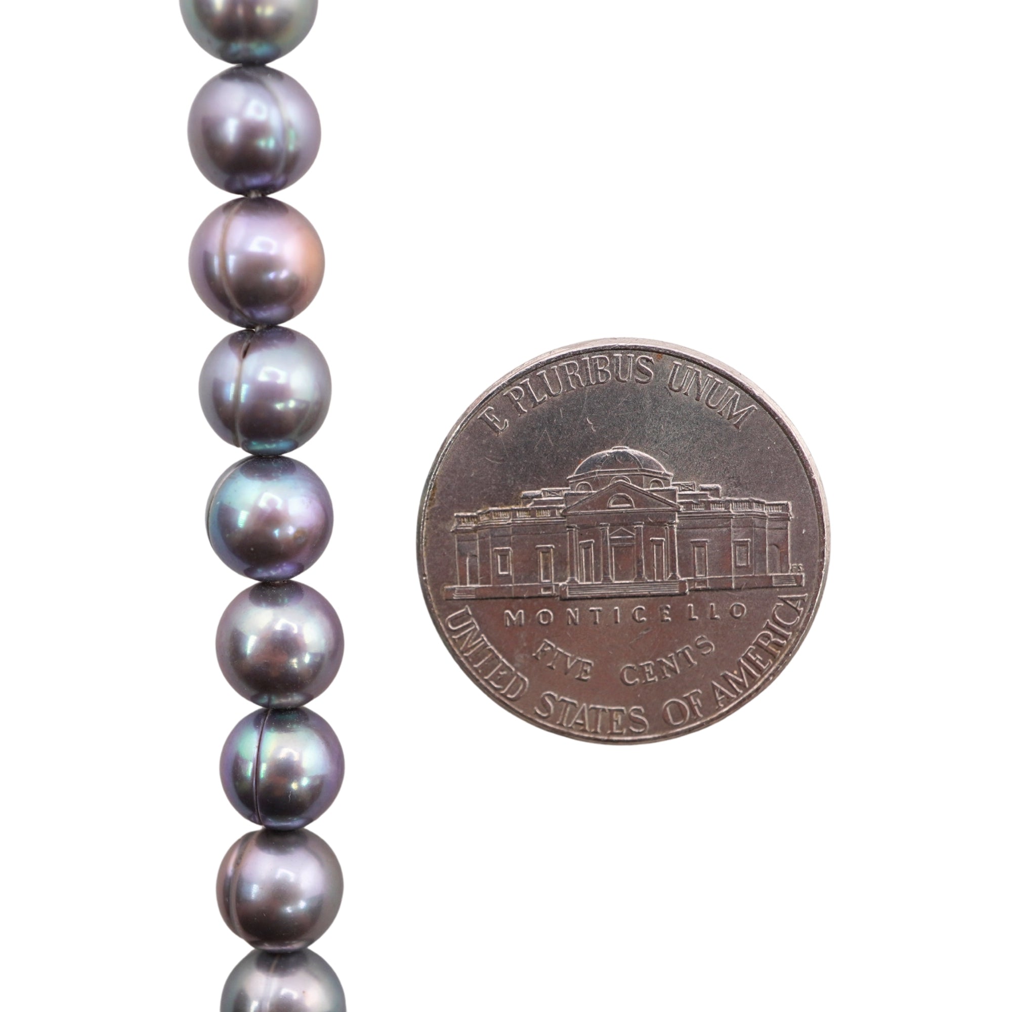 Peacock Near Round Freshwater Pearls Beads