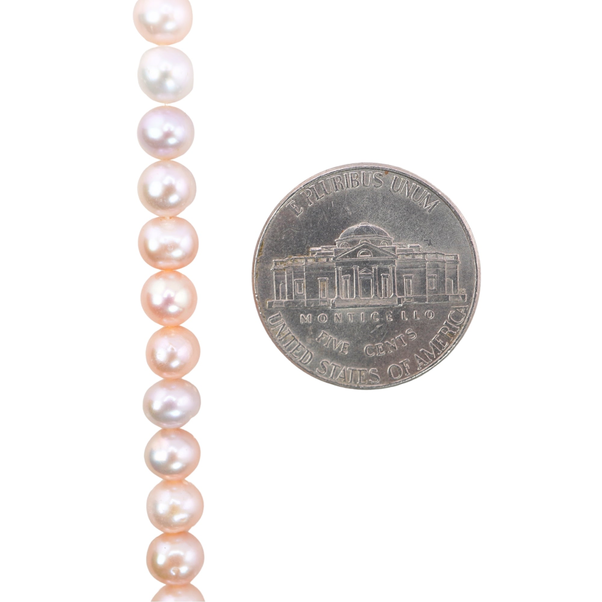 Peach Near Round Freshwater Pearls Beads