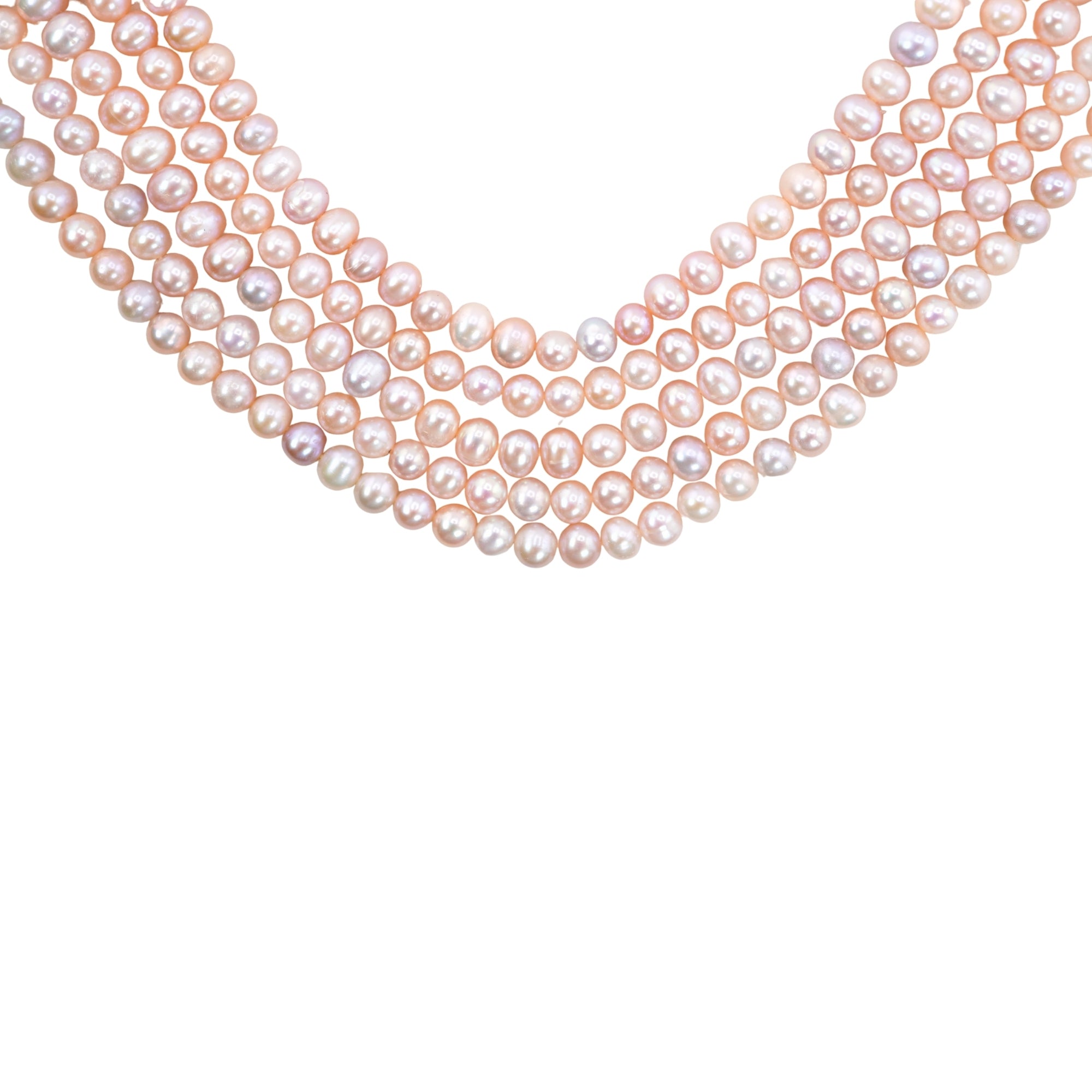 Peach Near Round Freshwater Pearls Beads