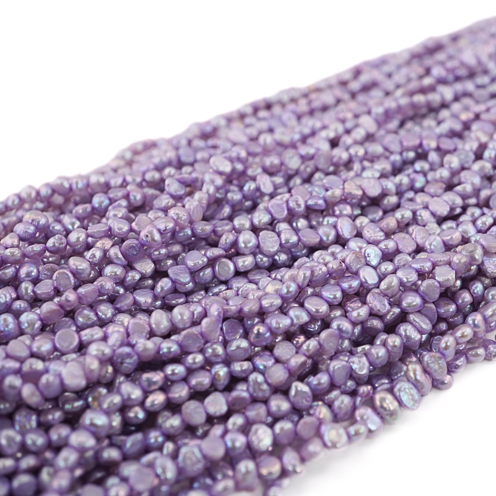 5 x 4 - 6 x 3 MM Violet Baroque Freshwater Pearls Beads