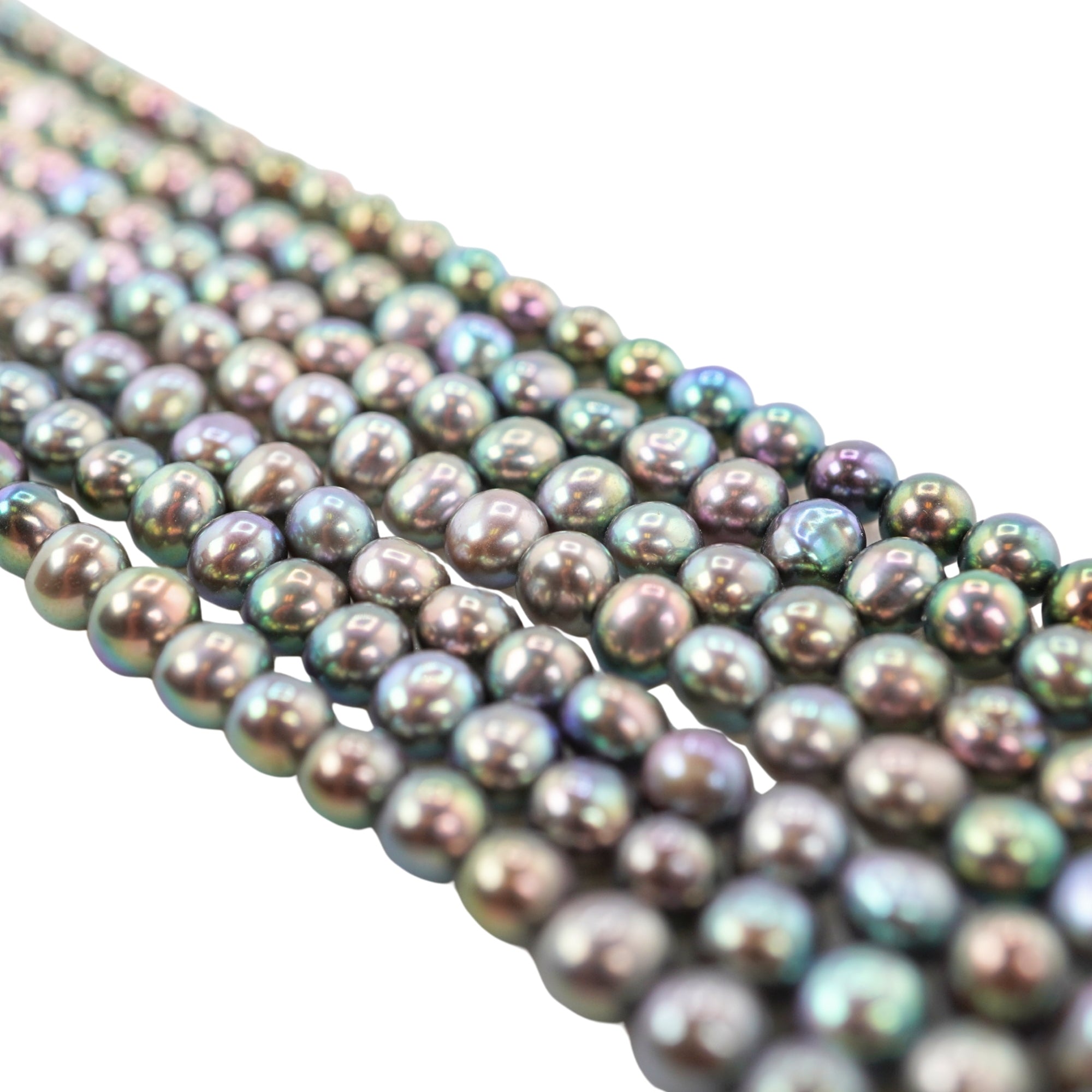 Peacock Round Freshwater Pearls Beads