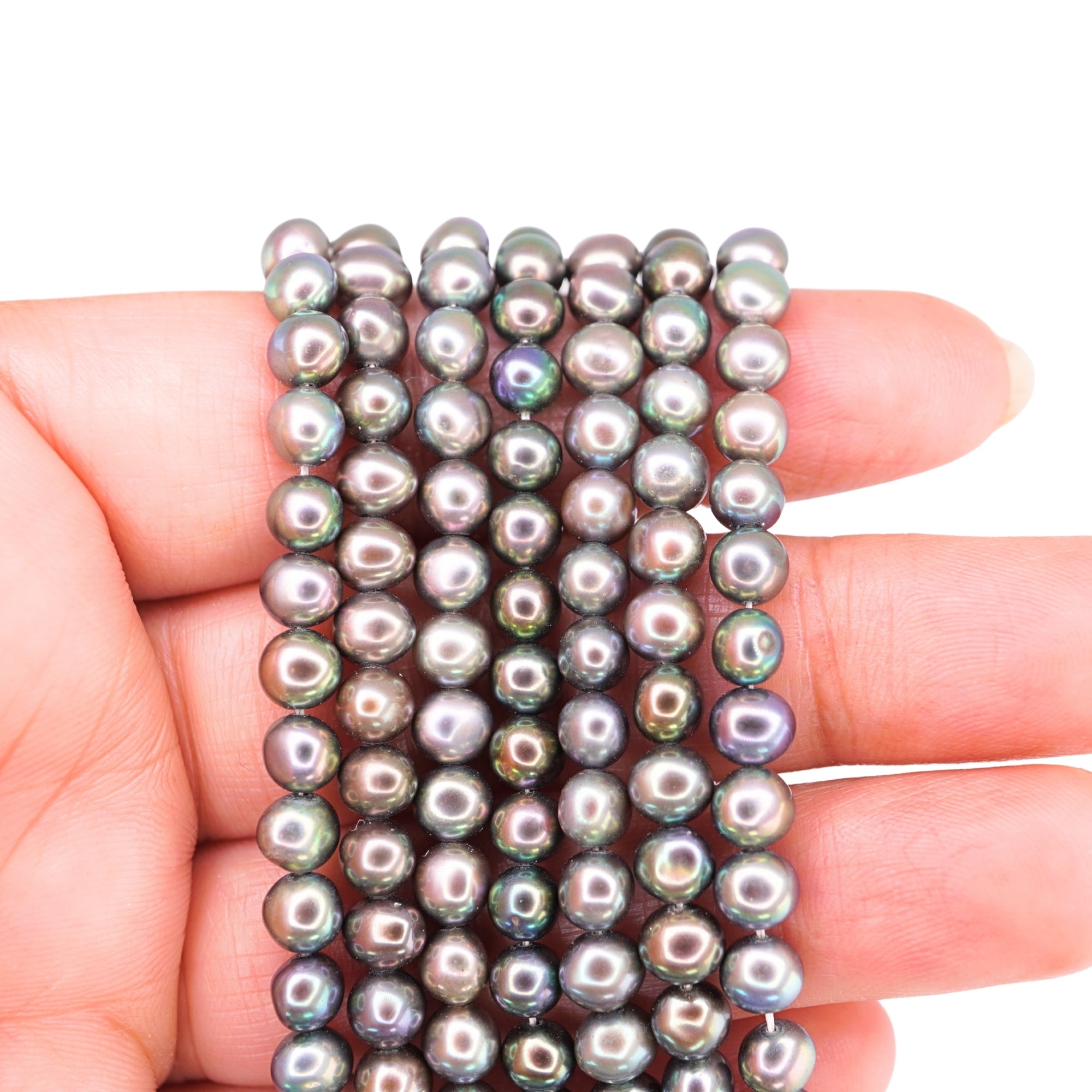 Peacock Round Freshwater Pearls Beads