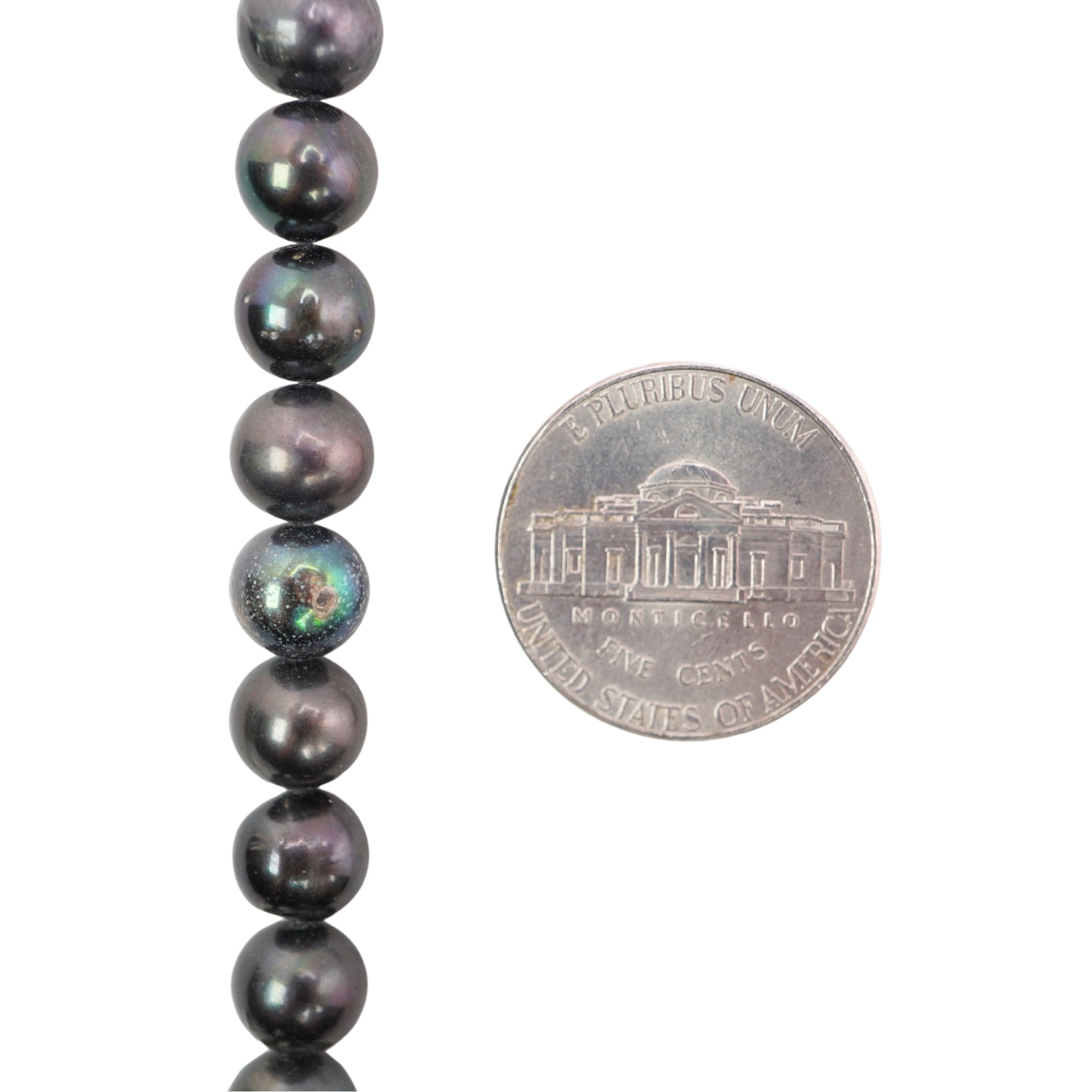 Peacock Near Round Freshwater Pearls Beads