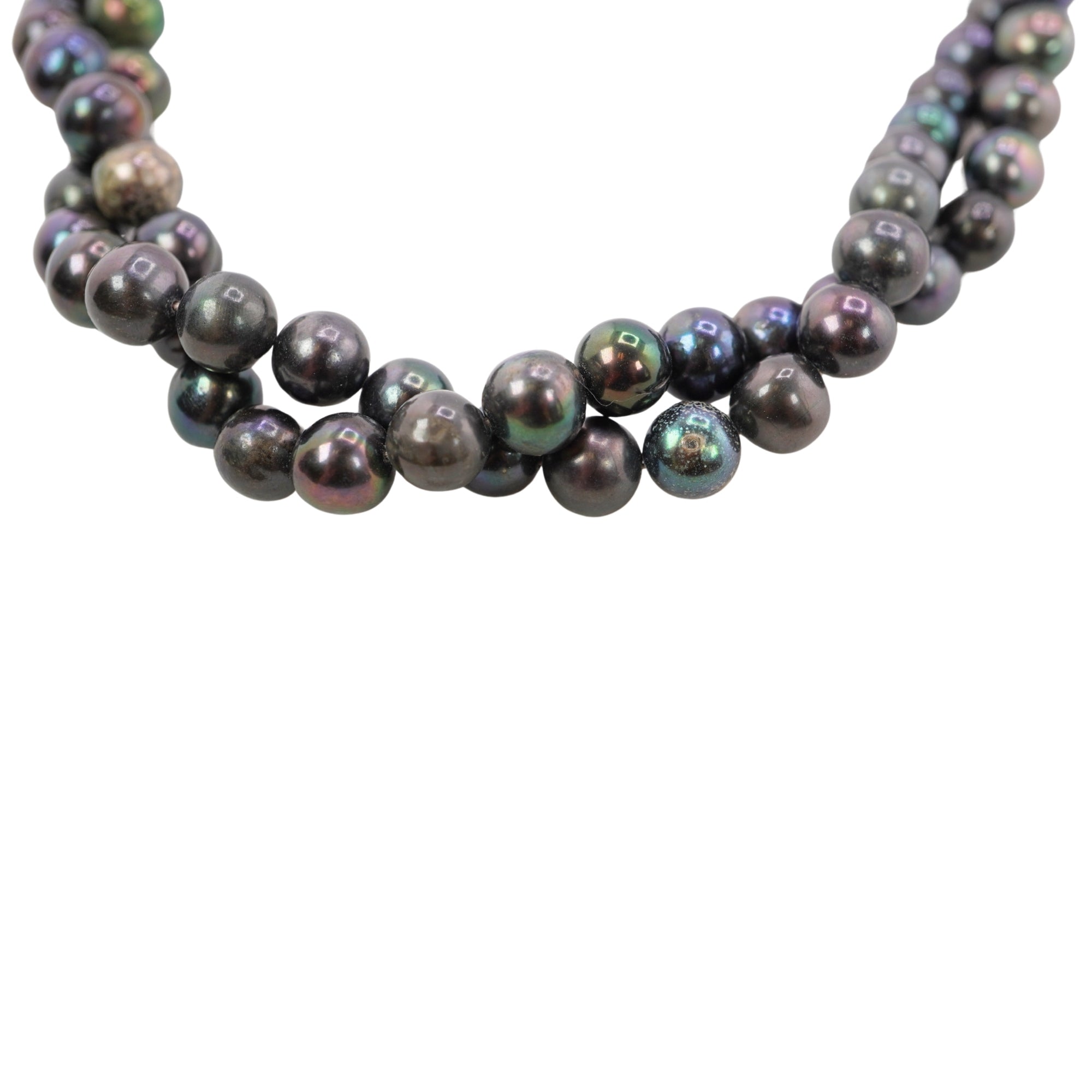 Peacock Near Round Freshwater Pearls Beads