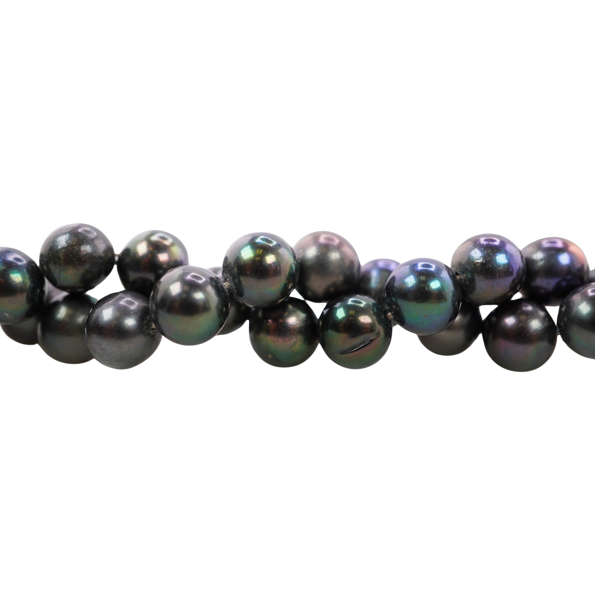 Peacock Near Round Freshwater Pearls Beads