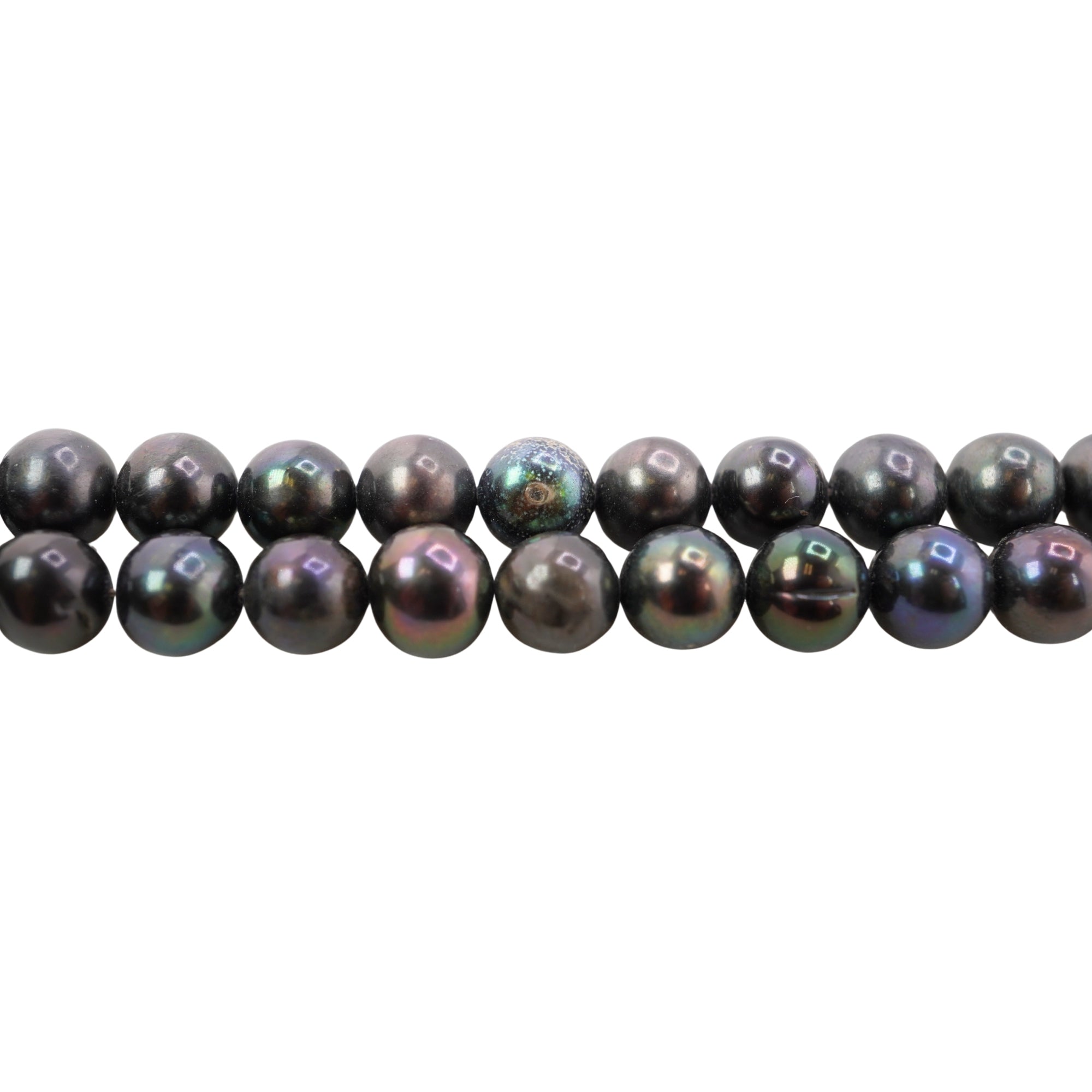 Peacock Near Round Freshwater Pearls Beads