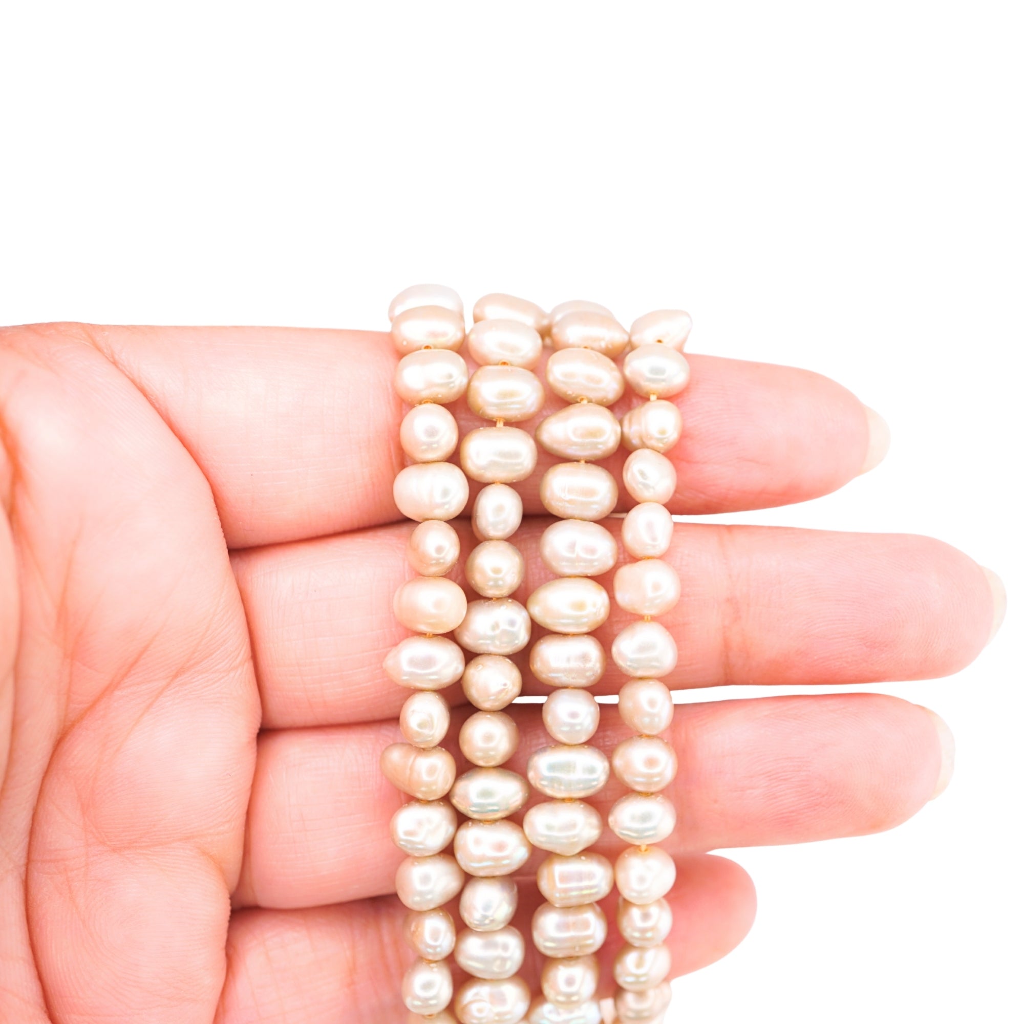 Champagne Gold Potato Freshwater Pearls Beads