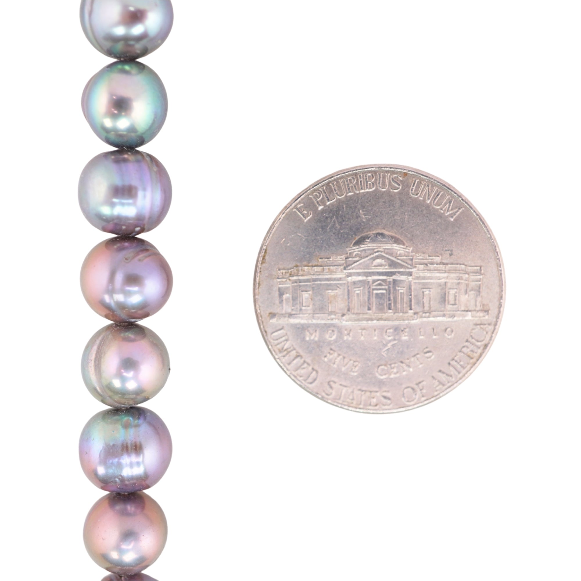 Peacock Near Round Freshwater Pearls Beads