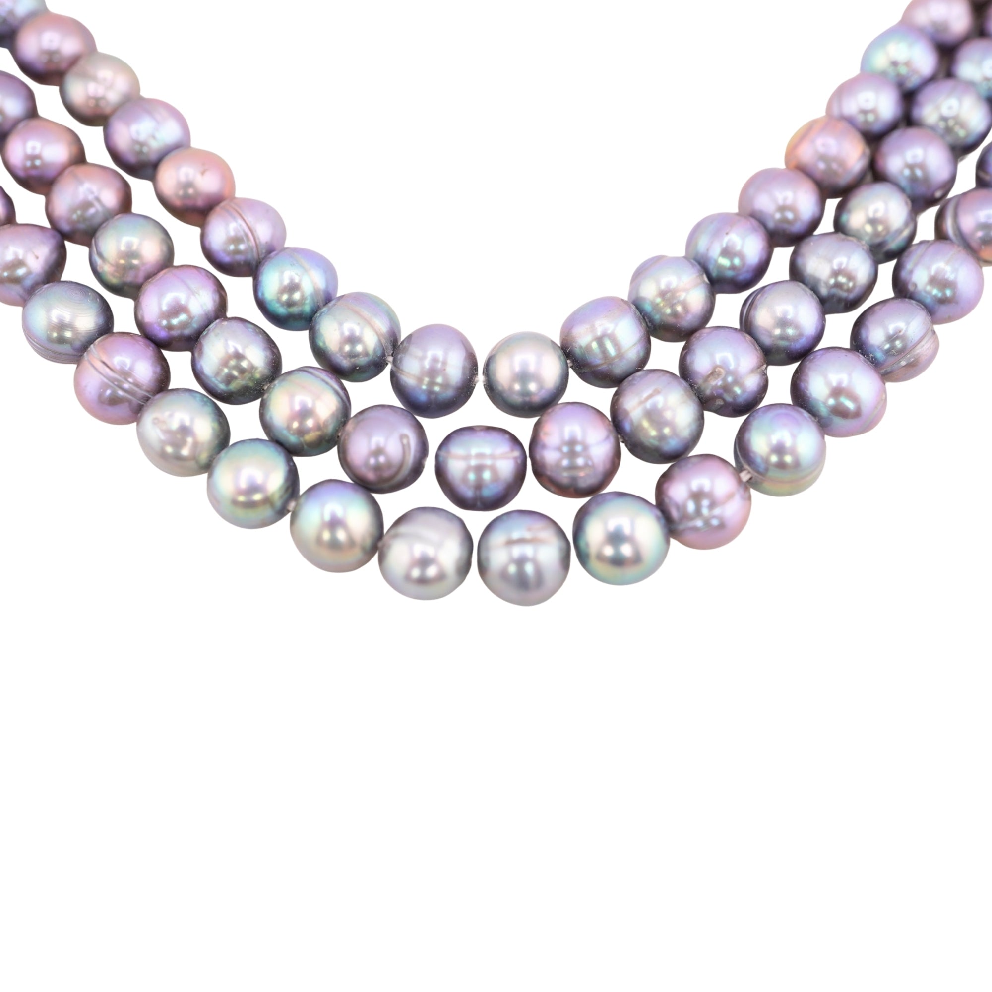 Peacock Near Round Freshwater Pearls Beads