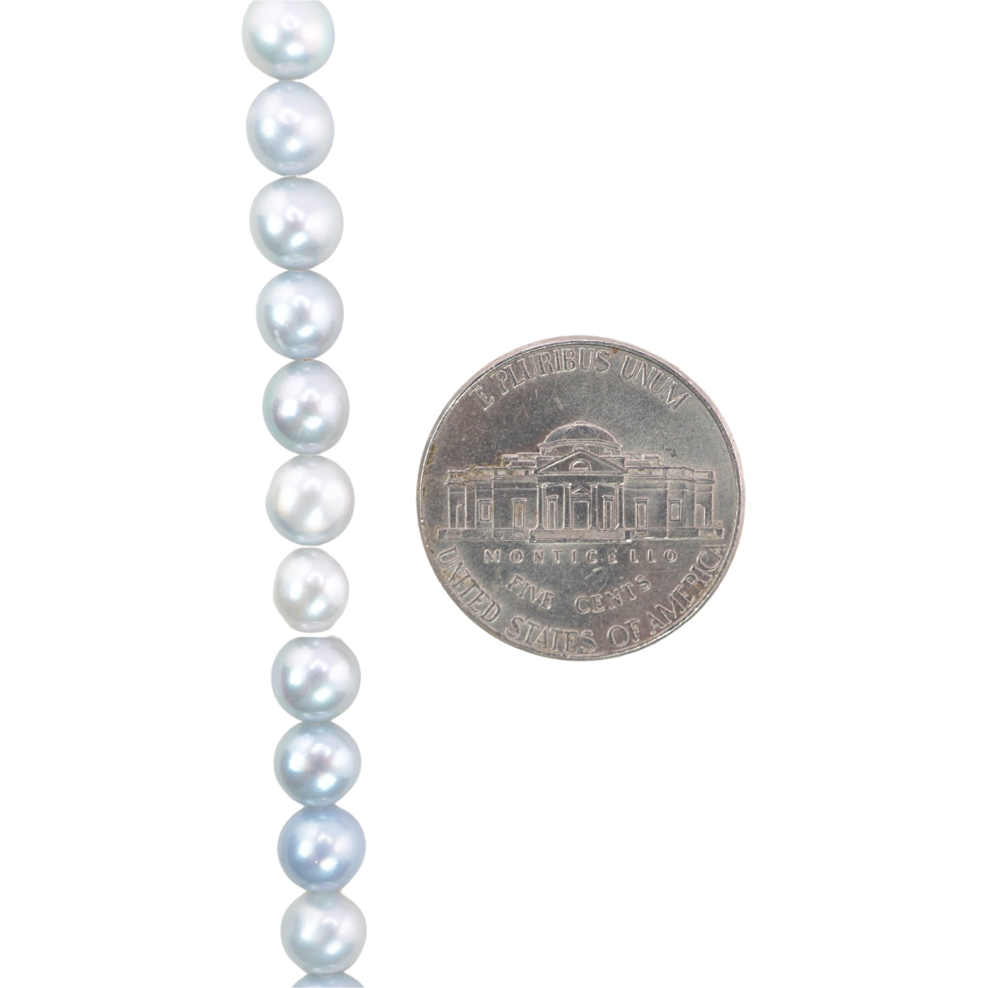 Sky Blue Near Round Freshwater Pearls Beads