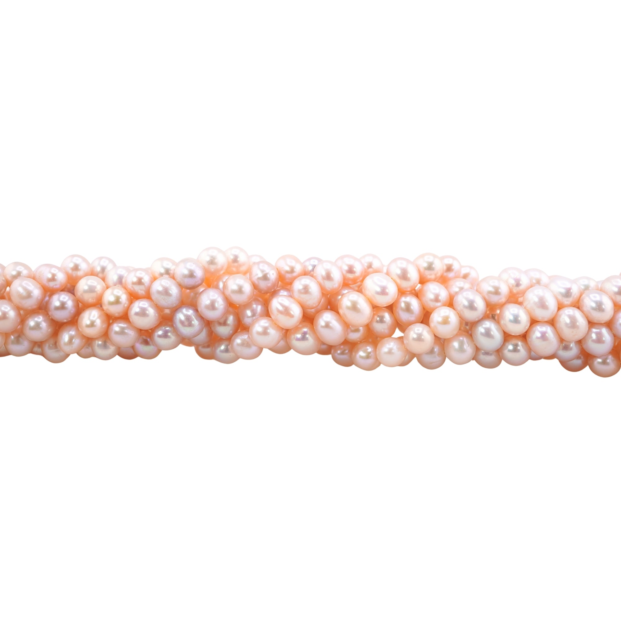 Peach Near Round Freshwater Pearls Beads