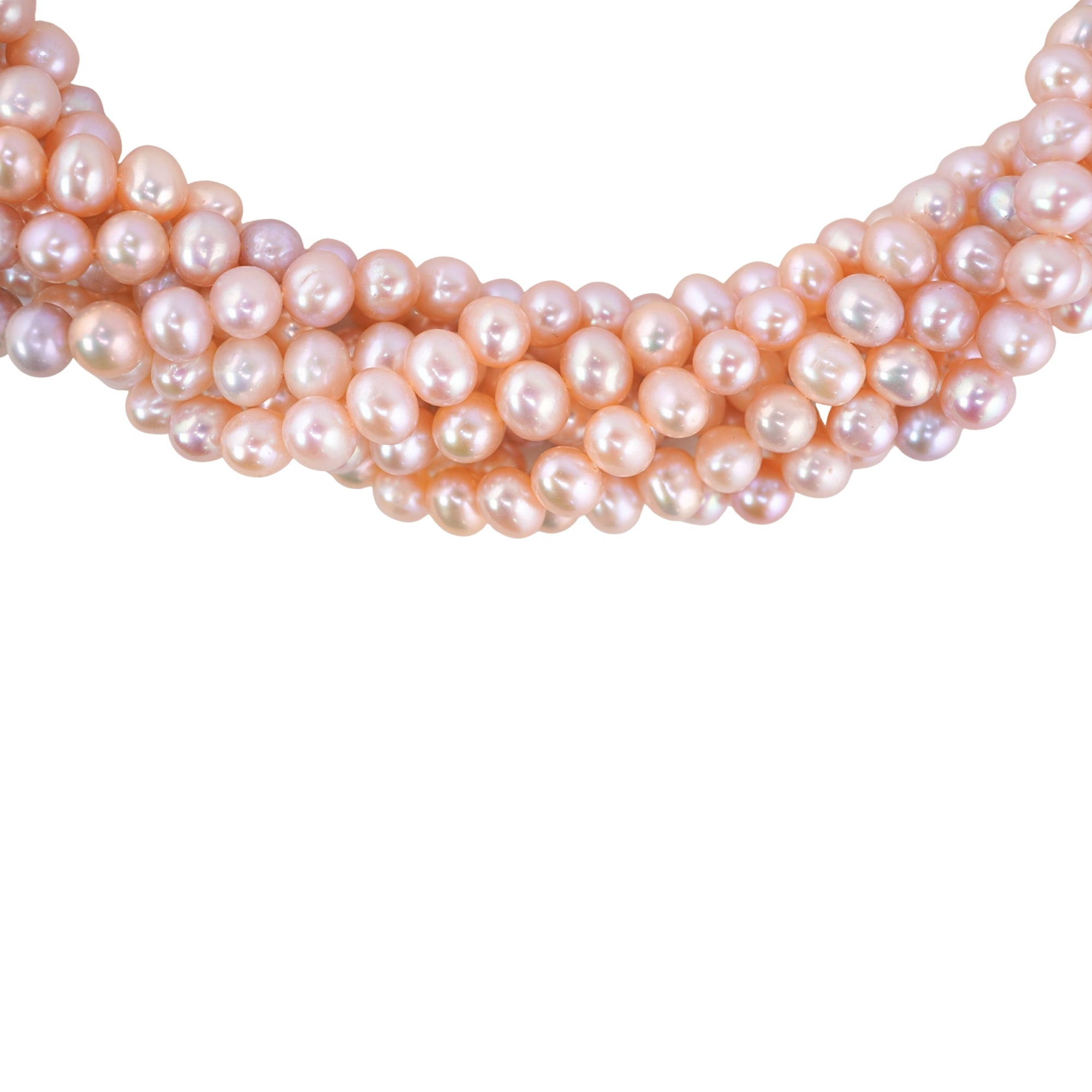Peach Near Round Freshwater Pearls Beads